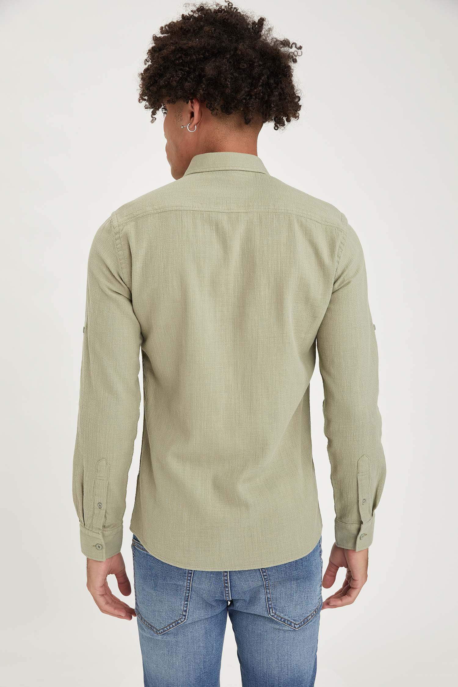 Slim Fit Basic Uzun Kollu Gömlek
