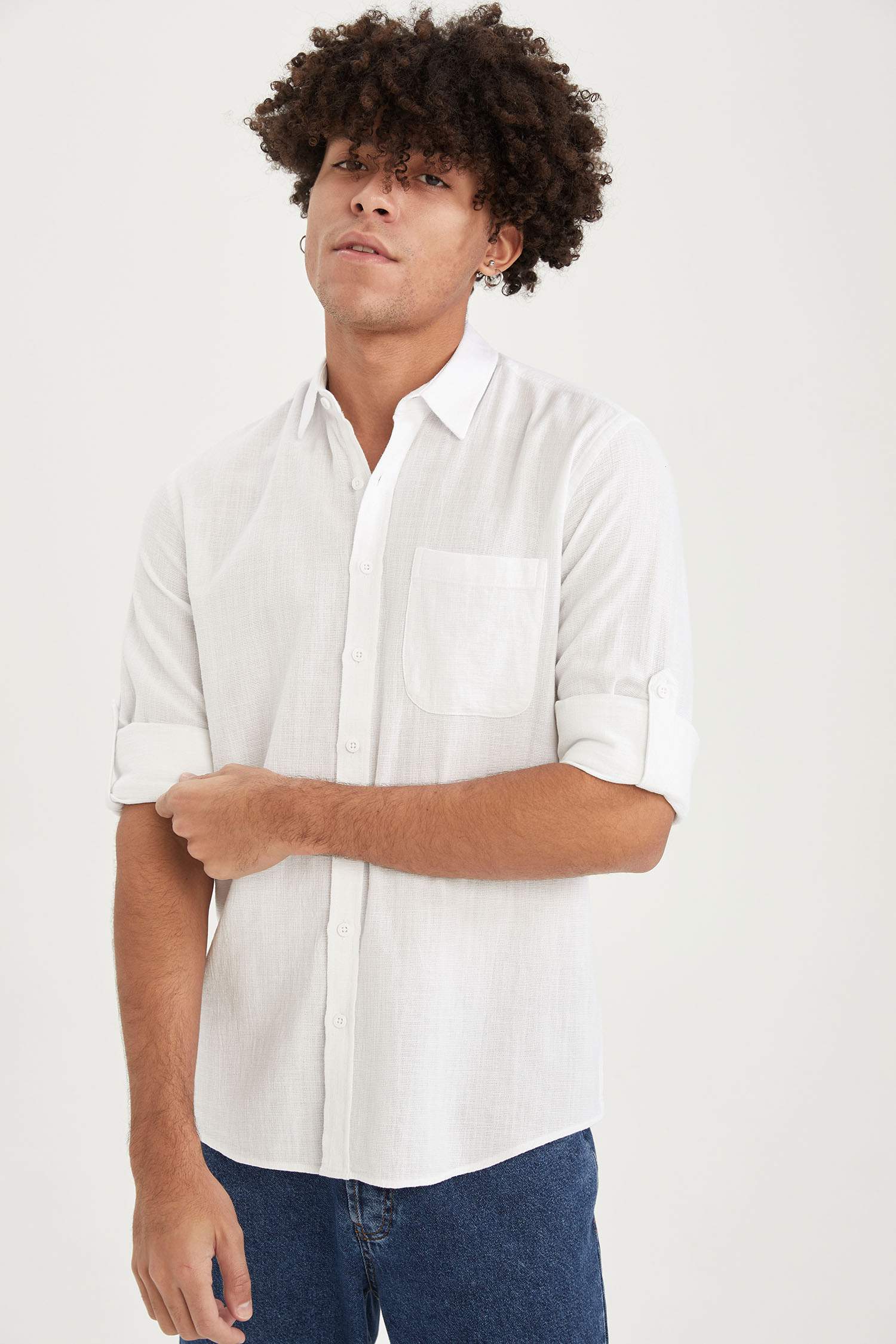 Slim Fit Basic Uzun Kollu Gömlek