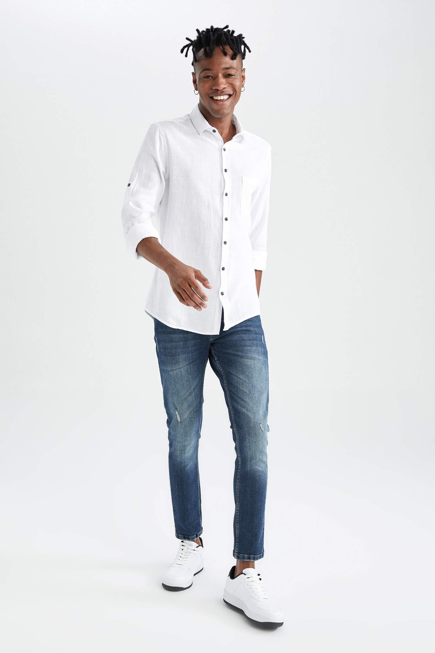Slim Fit Basic Uzun Kollu Gömlek