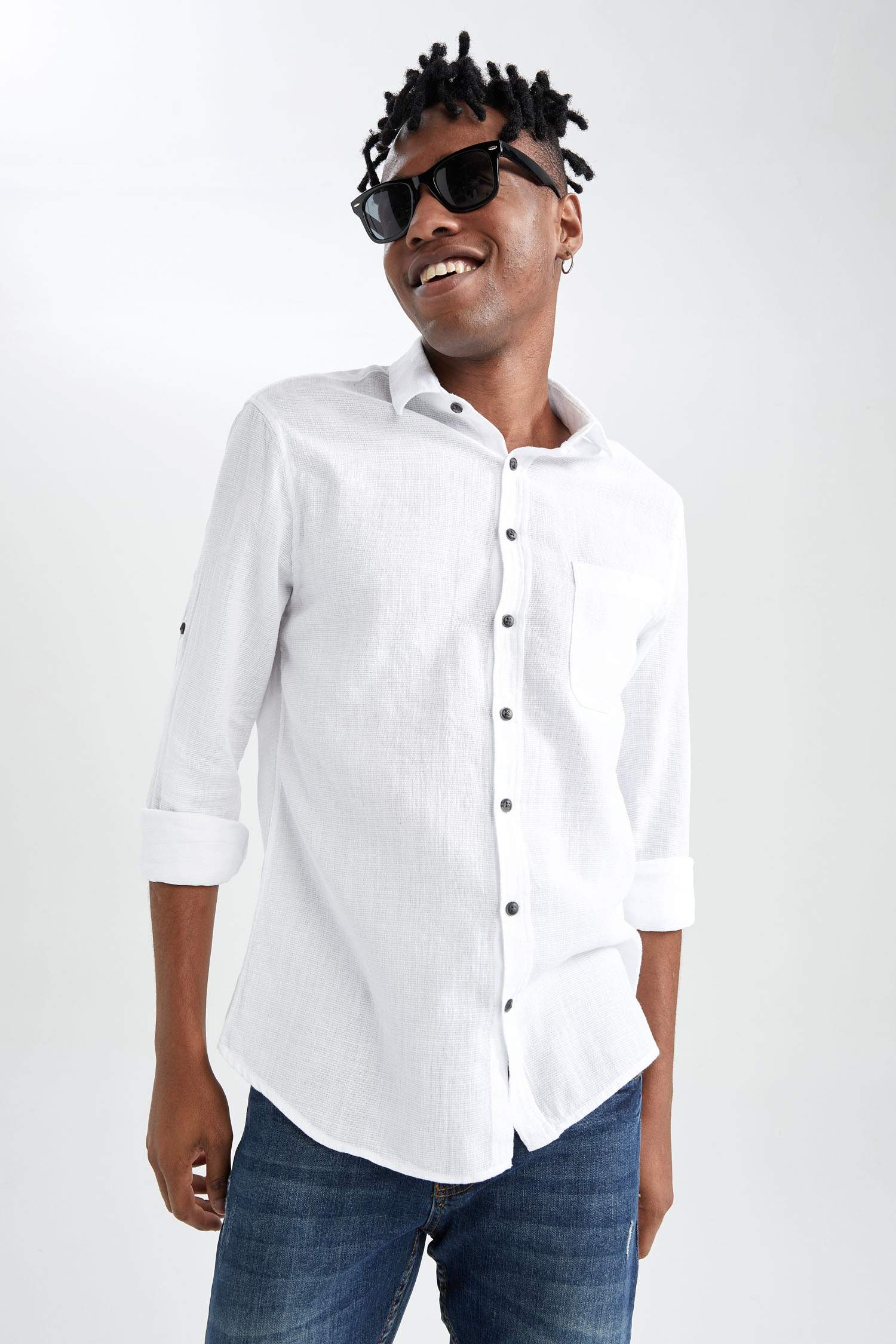 Slim Fit Basic Uzun Kollu Gömlek