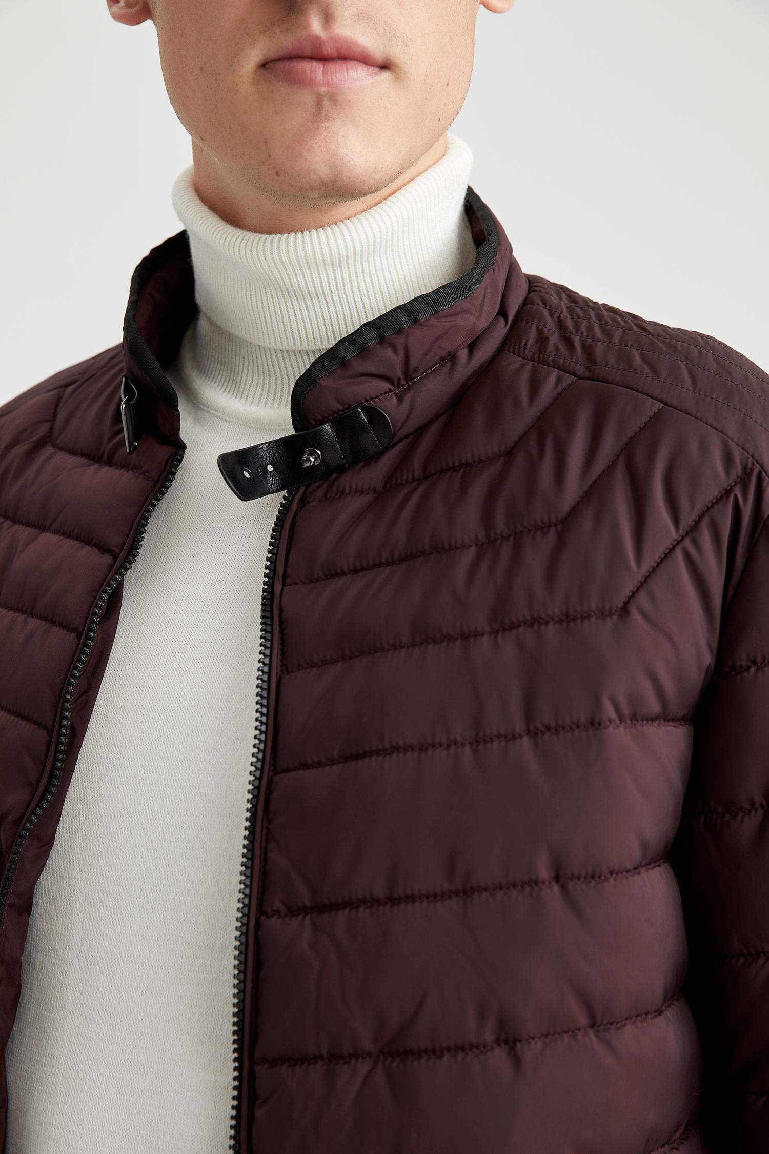 Dik Yaka Slim Fit Mont