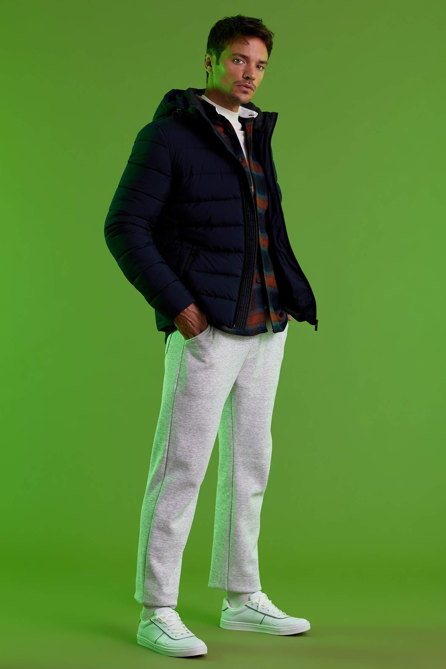 Kapüşonlu Slim Fit Şişme Mont