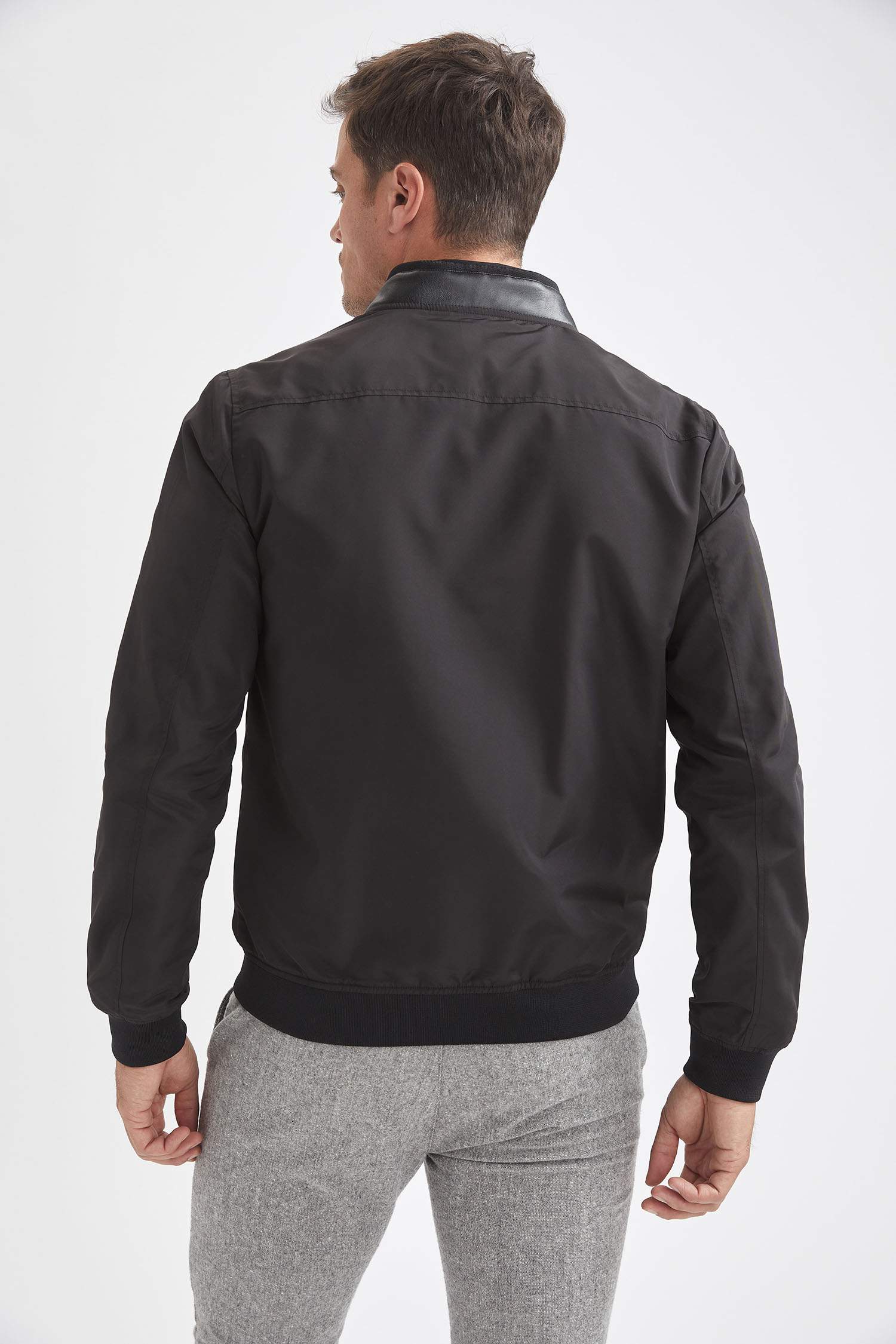 Slim Fit Kolej Yaka Bomber Mevsimlik İnce Mont
