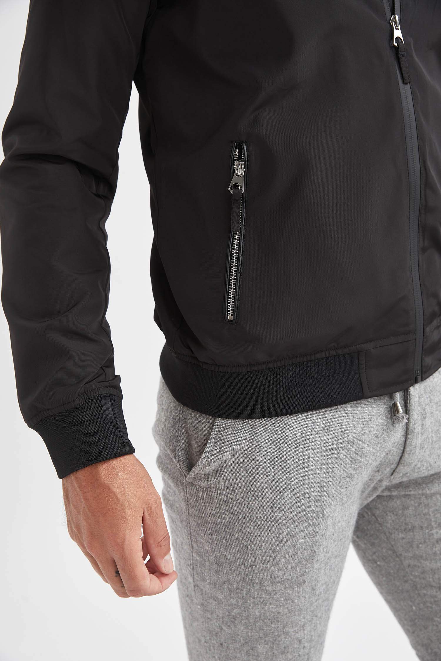 Slim Fit Kolej Yaka Bomber Mevsimlik İnce Mont