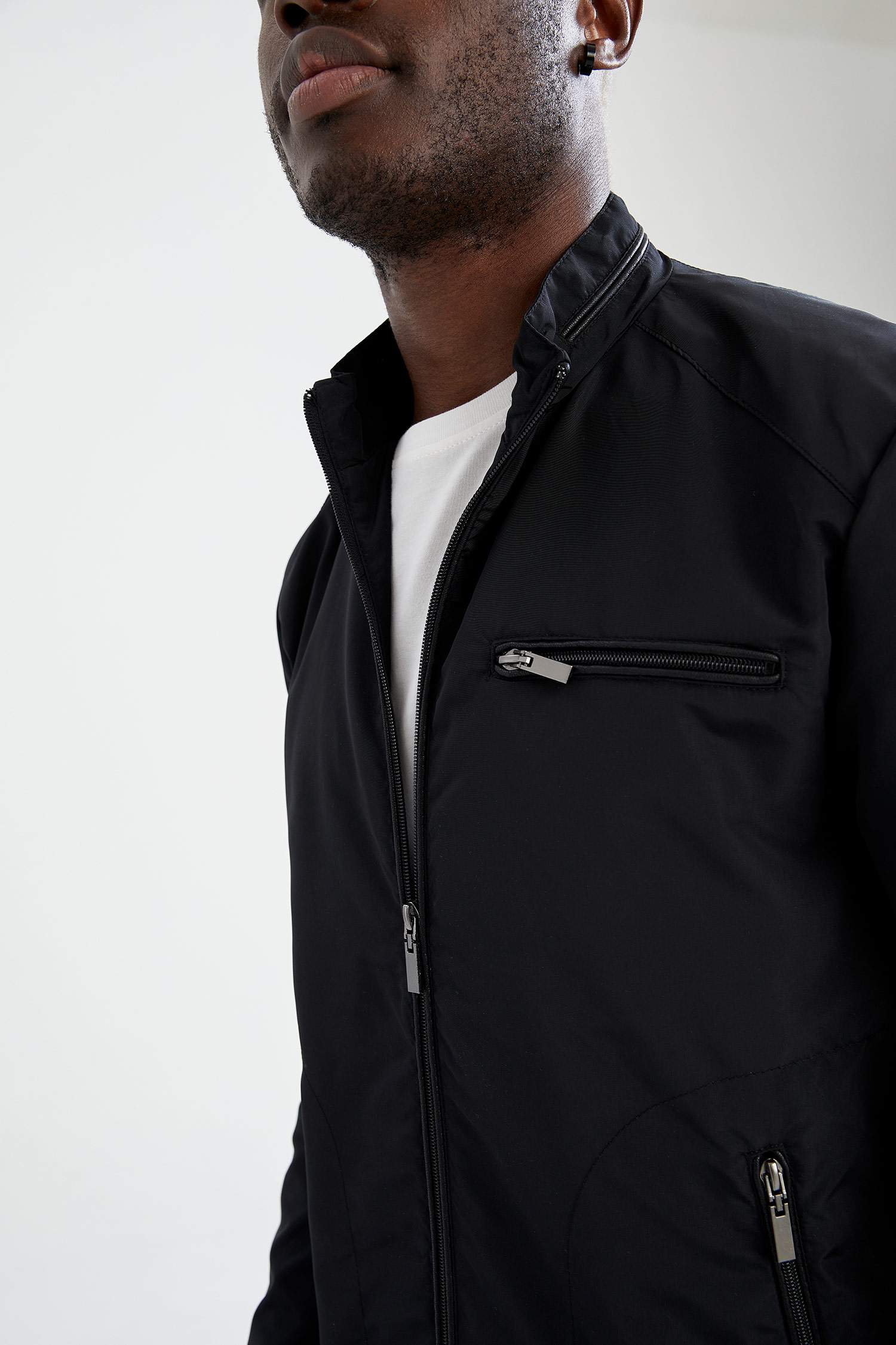 Slim Fit Dik Yaka Mont