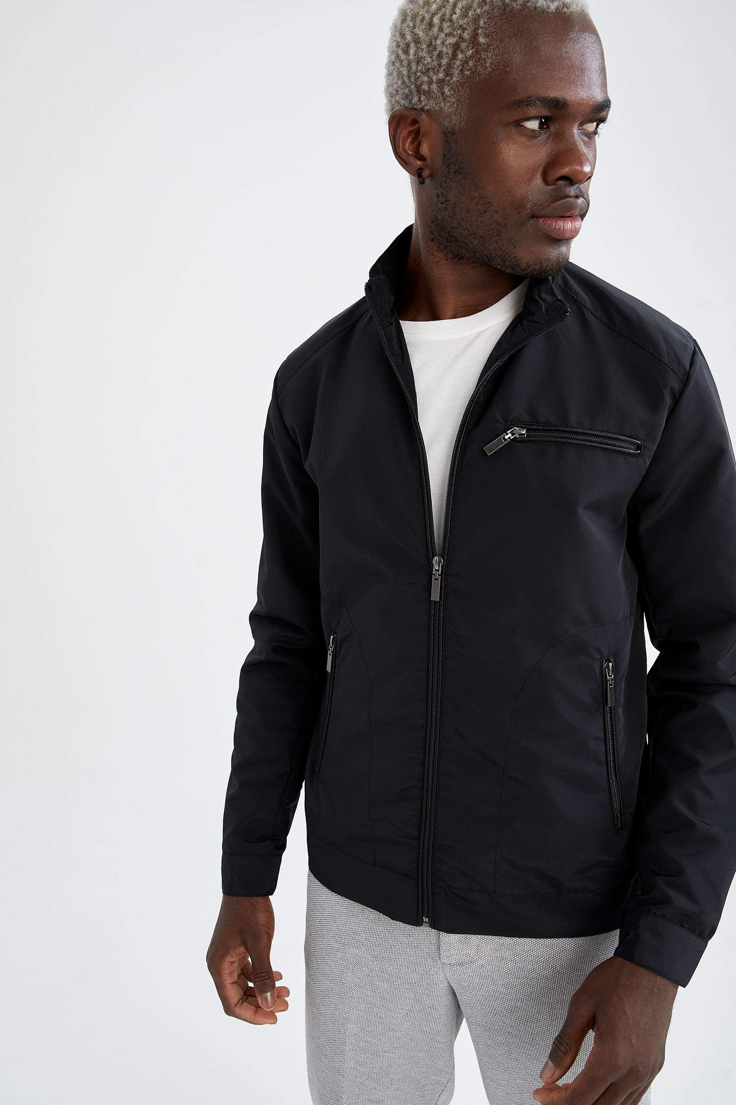 Slim Fit Dik Yaka Mont