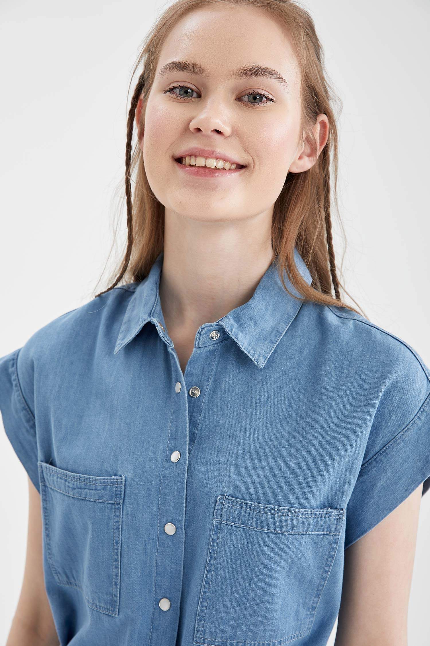 Kemer Detaylı Slim Fit Jean Elbise