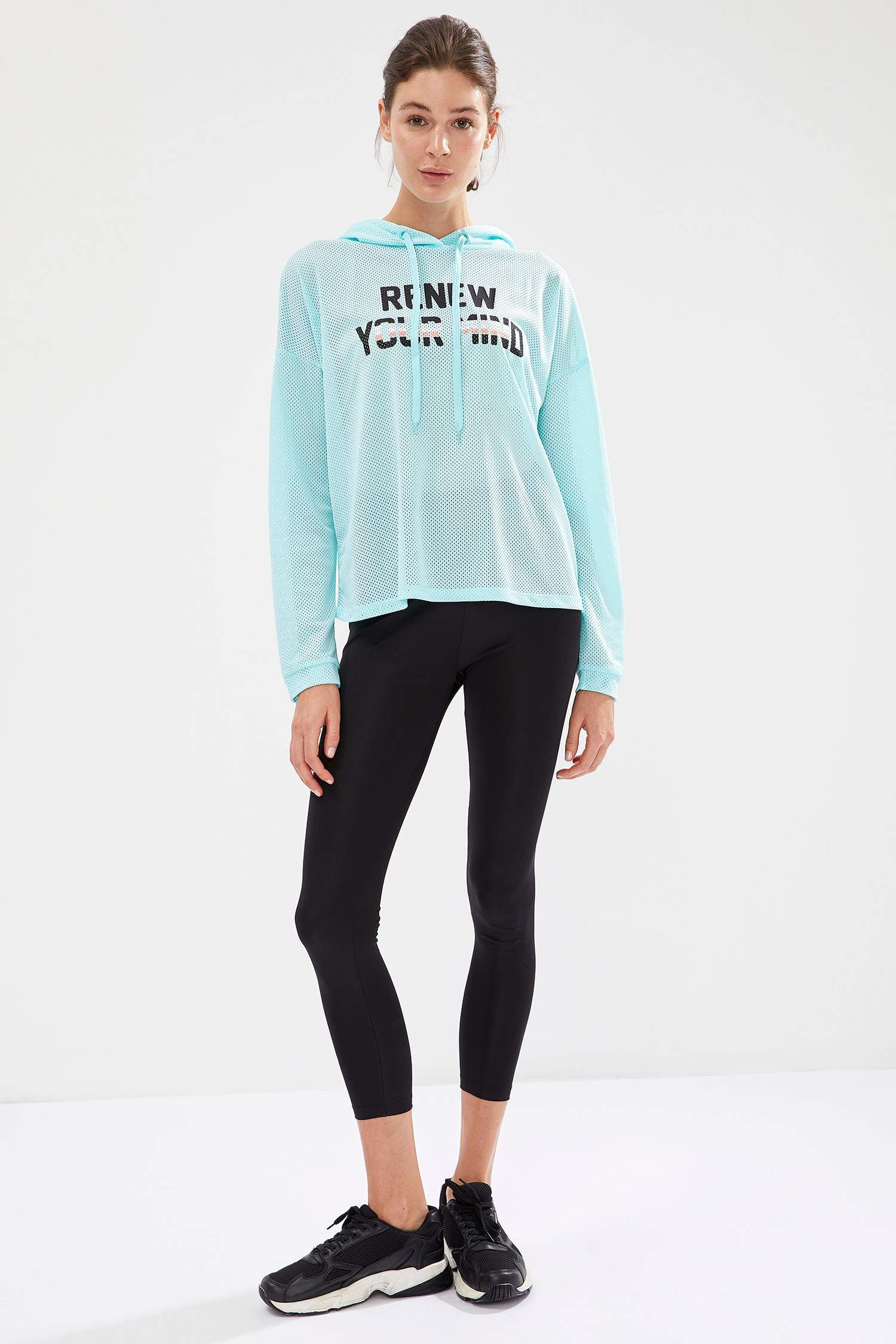 Kapüşonlu File Sweatshirt