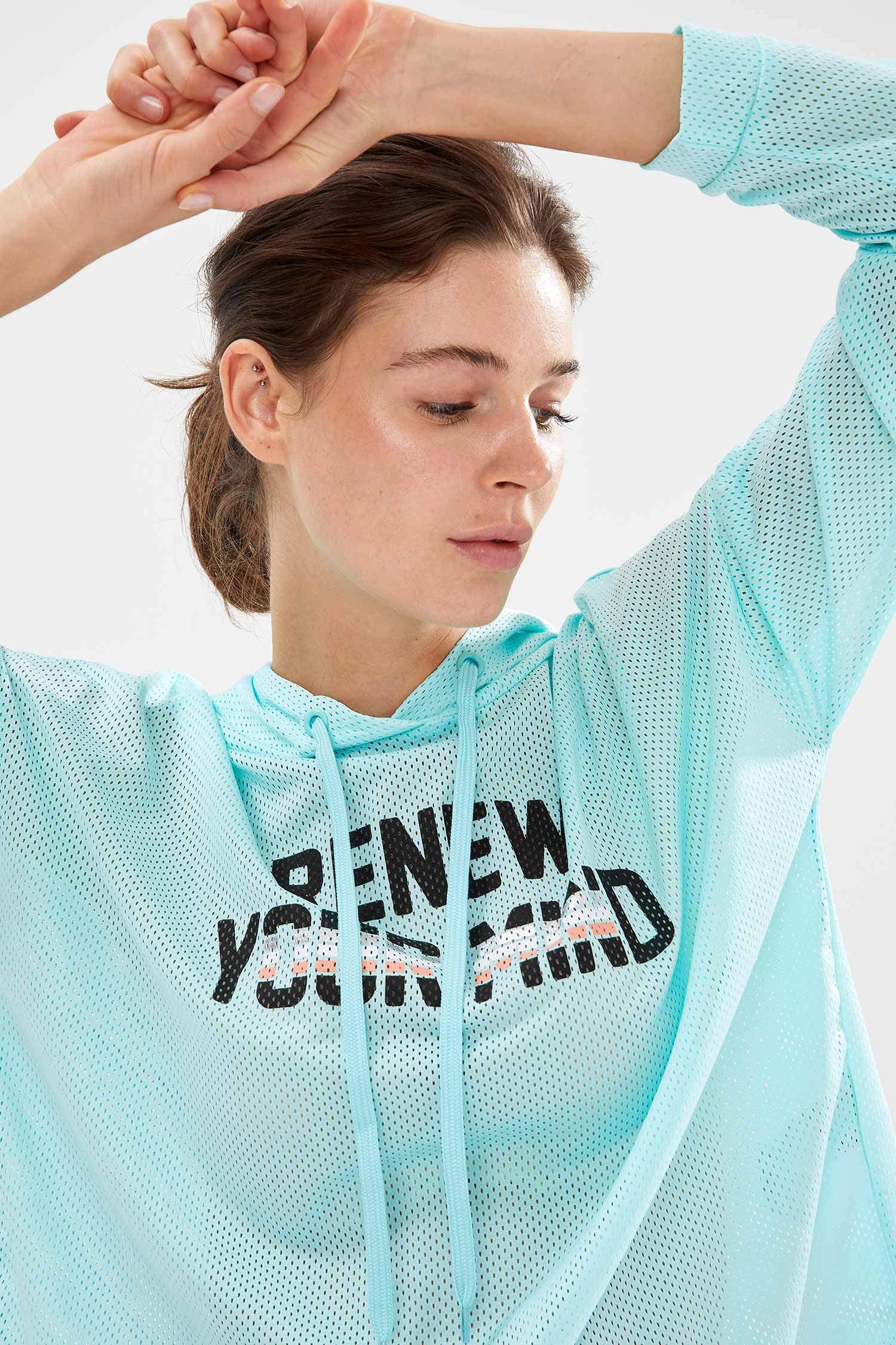 Kapüşonlu File Sweatshirt