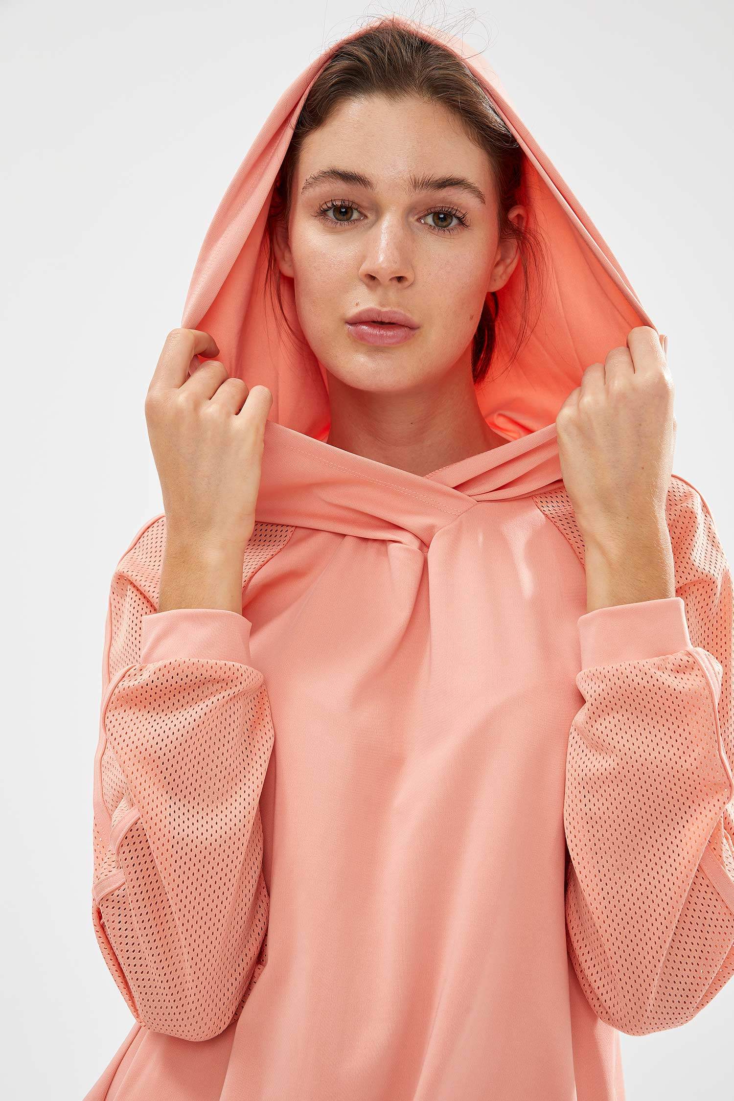 File Detaylı Kapüşonlu Sweatshirt