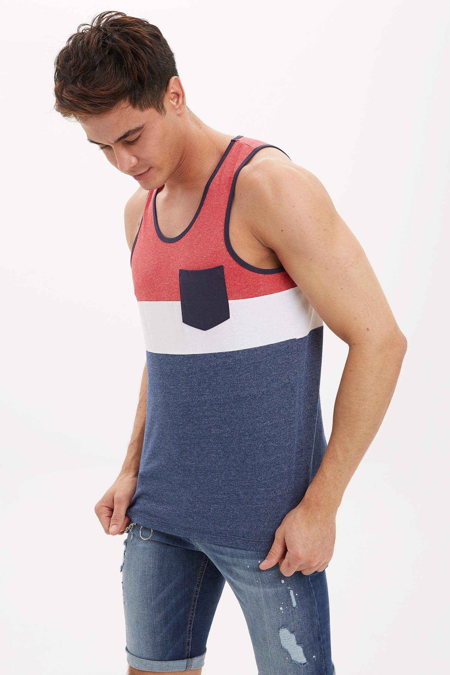 Atlet Slim Fit Bisiklet Yaka Kolsuz