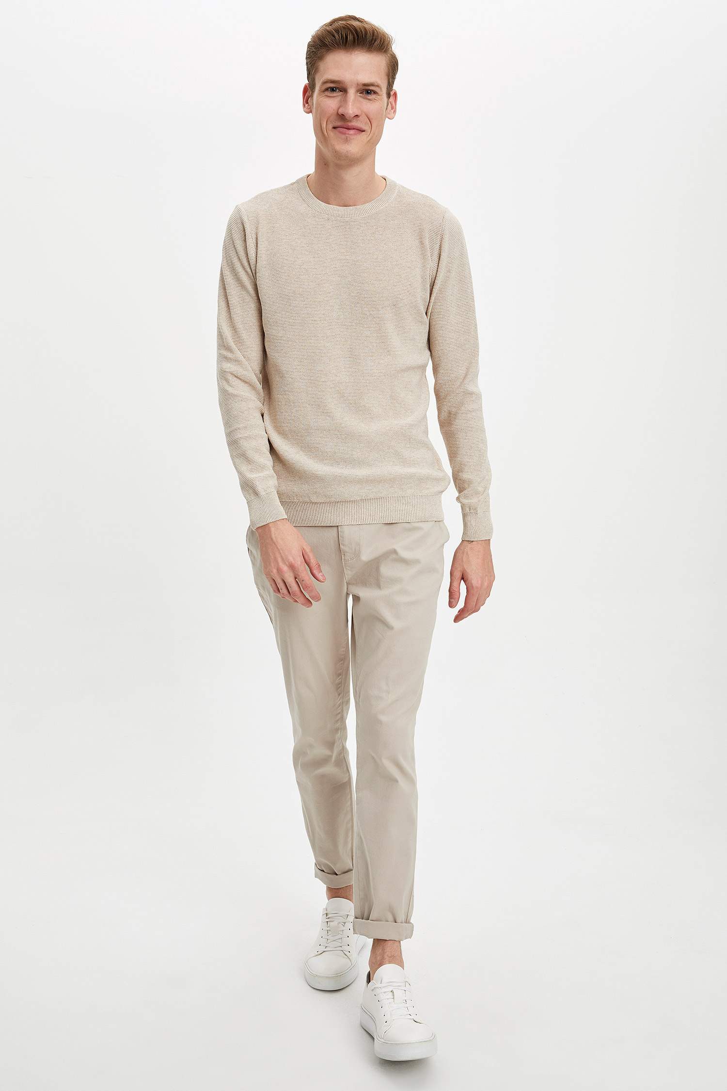Bisiklet Yaka Slim Fit Triko Kazak