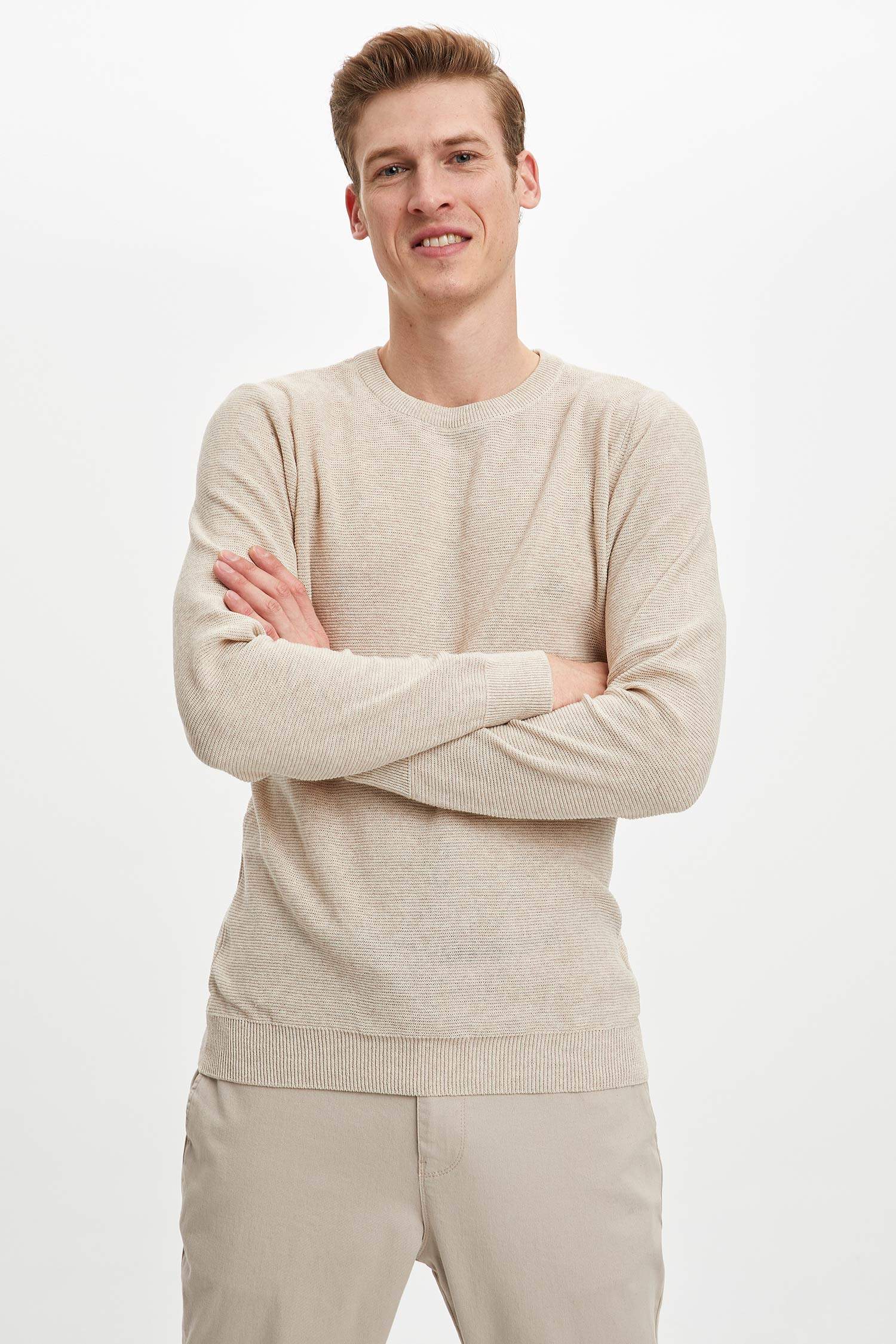 Bisiklet Yaka Slim Fit Triko Kazak