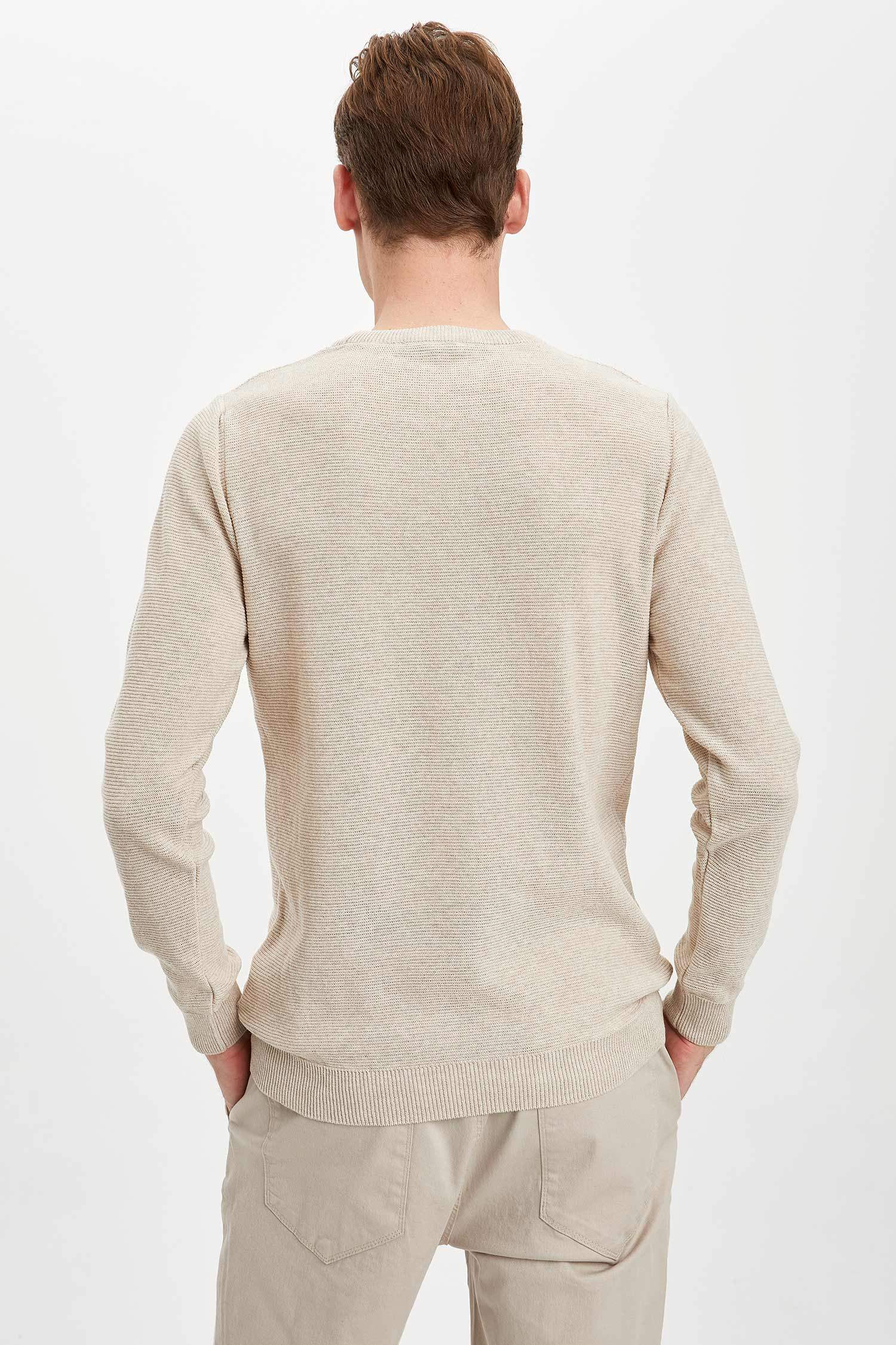 Bisiklet Yaka Slim Fit Triko Kazak