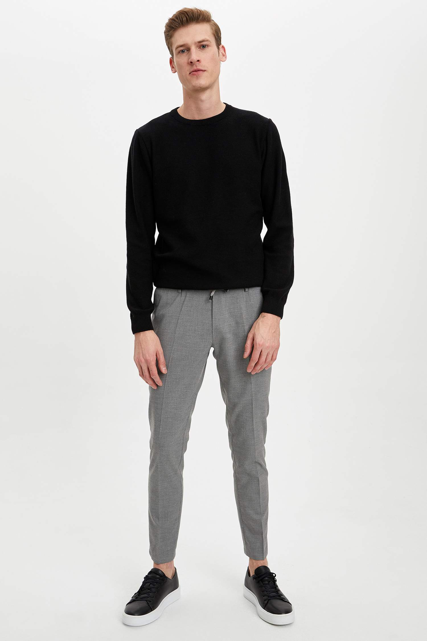 Bisiklet Yaka Slim Fit Triko Kazak