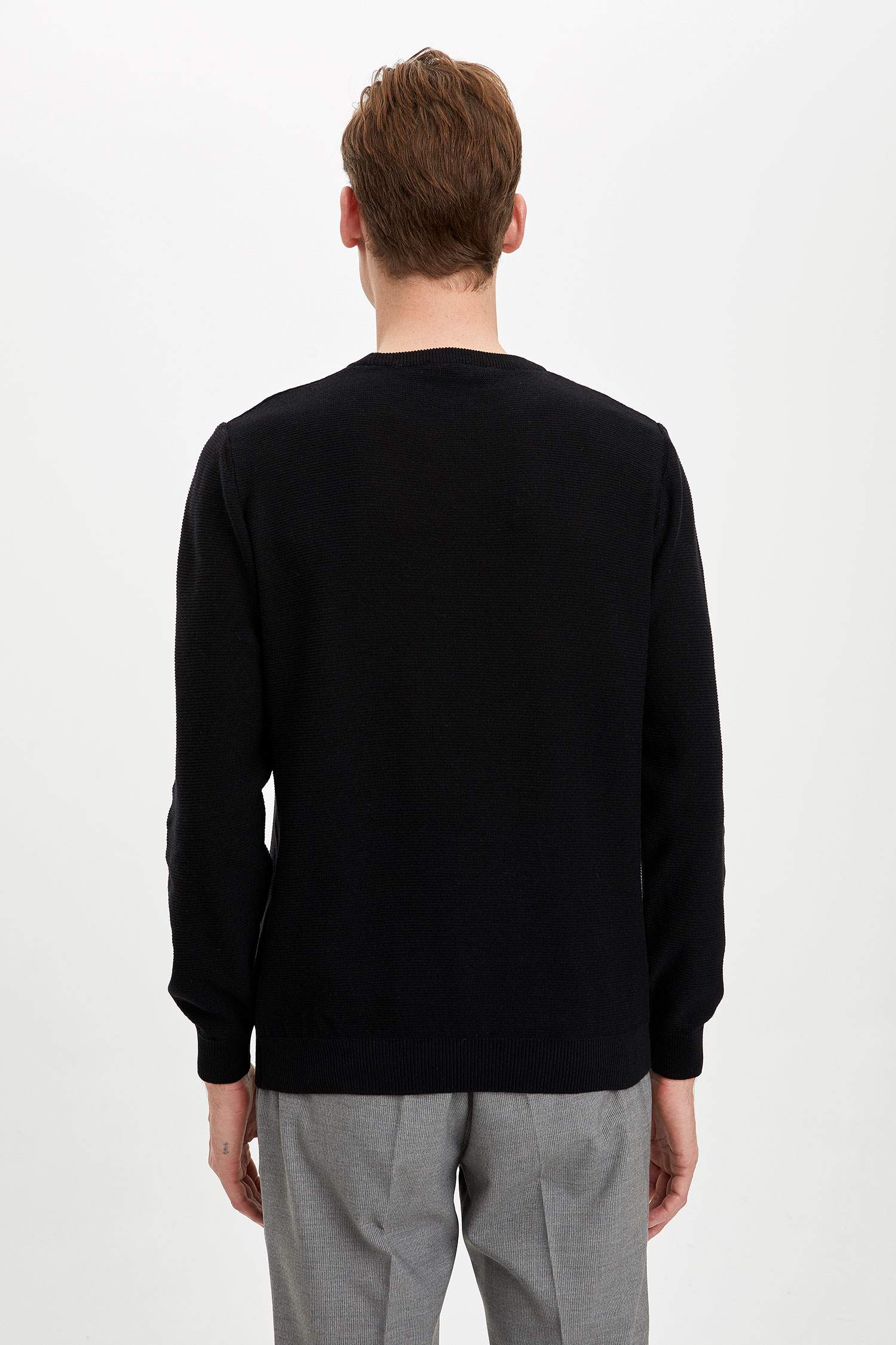Bisiklet Yaka Slim Fit Triko Kazak