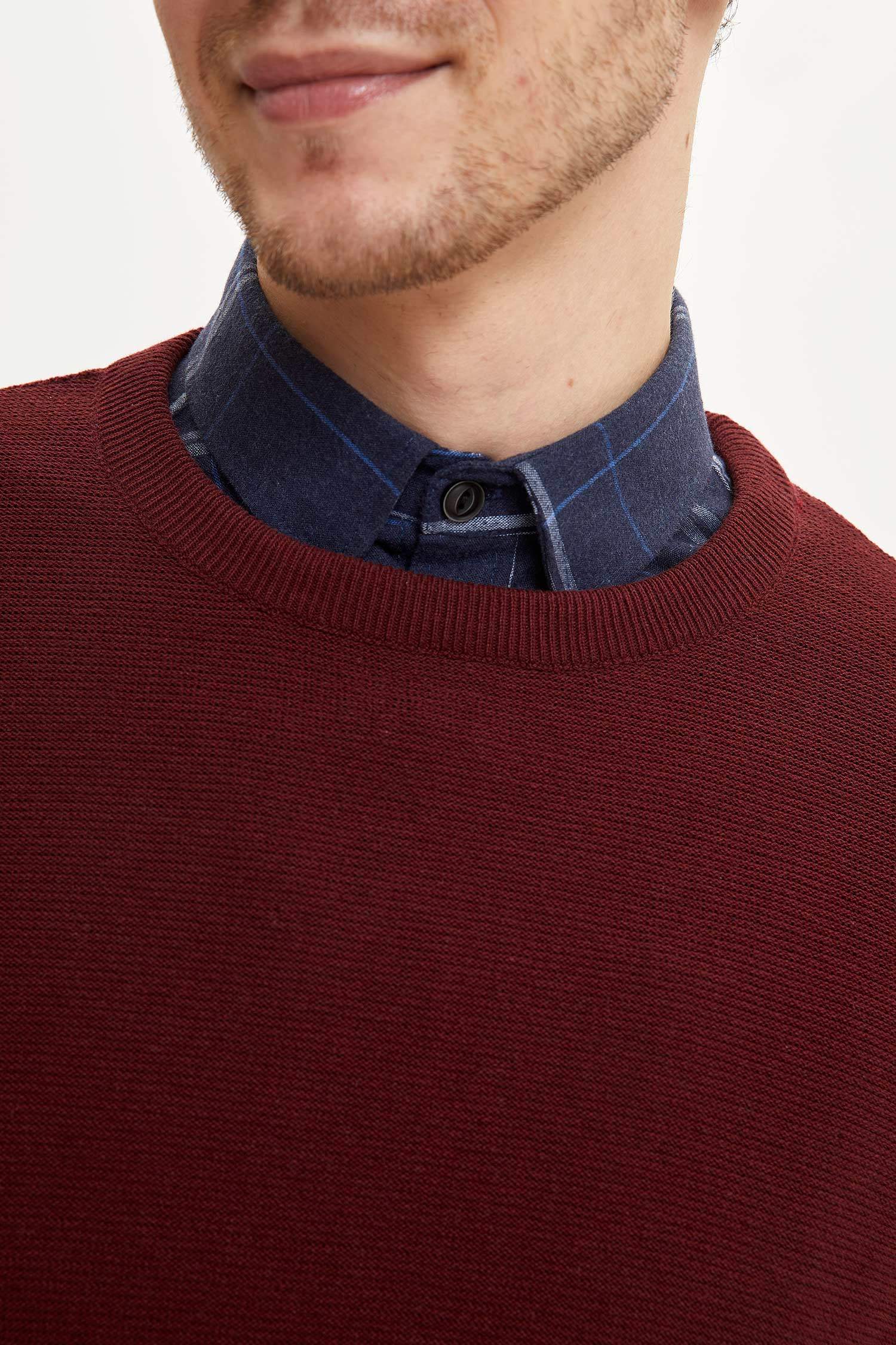 Bisiklet Yaka Slim Fit Triko Kazak