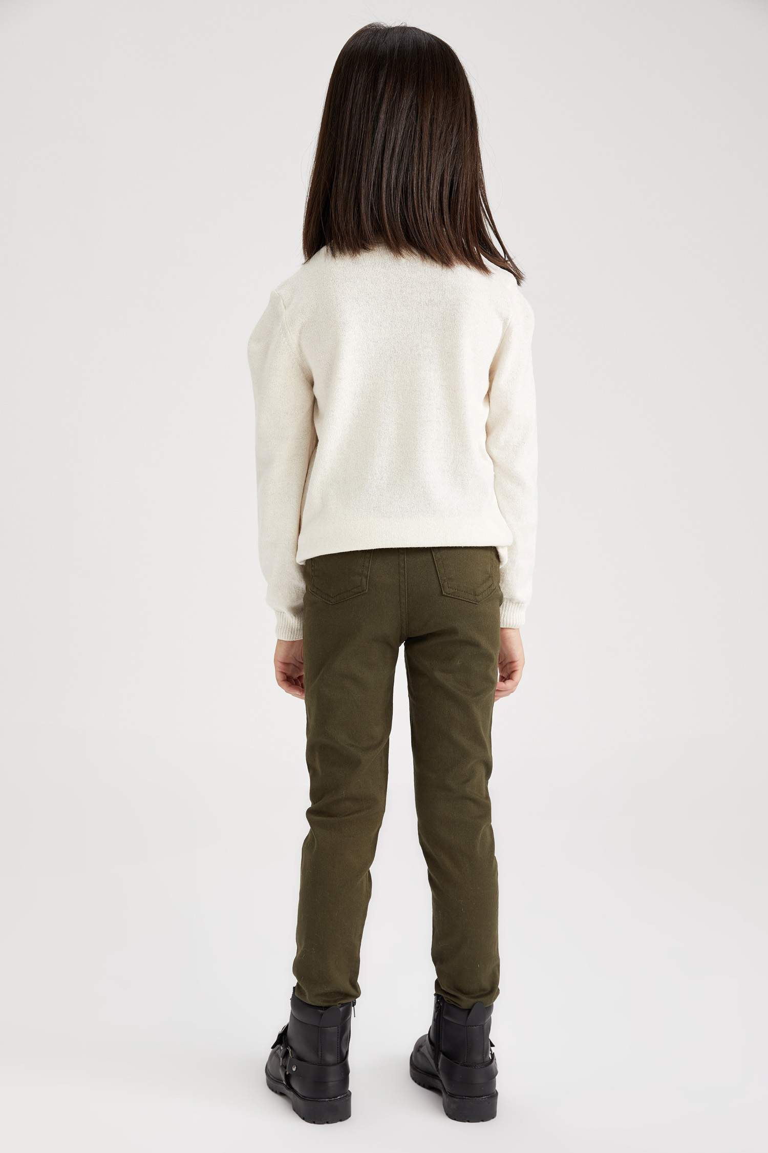 Kız Çocuk Skinny Fit Basic Dokuma Pantolon