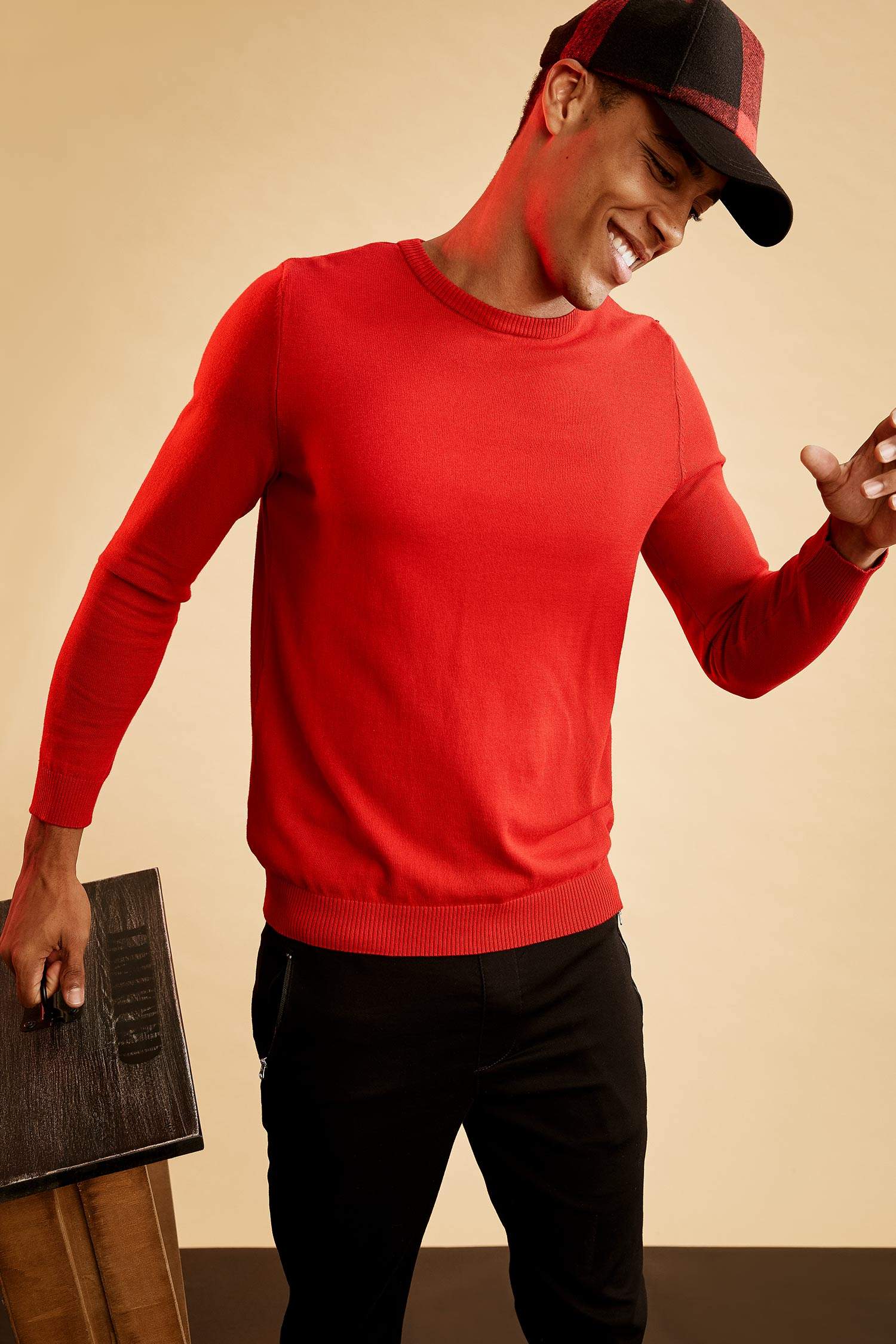 Slim Fit Bisiklet Yaka Pamuklu Kazak