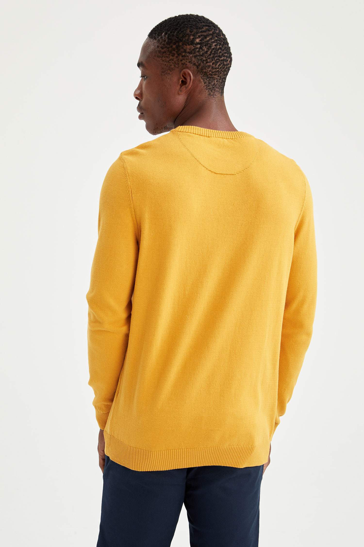 Slim Fit Bisiklet Yaka Pamuklu Kazak
