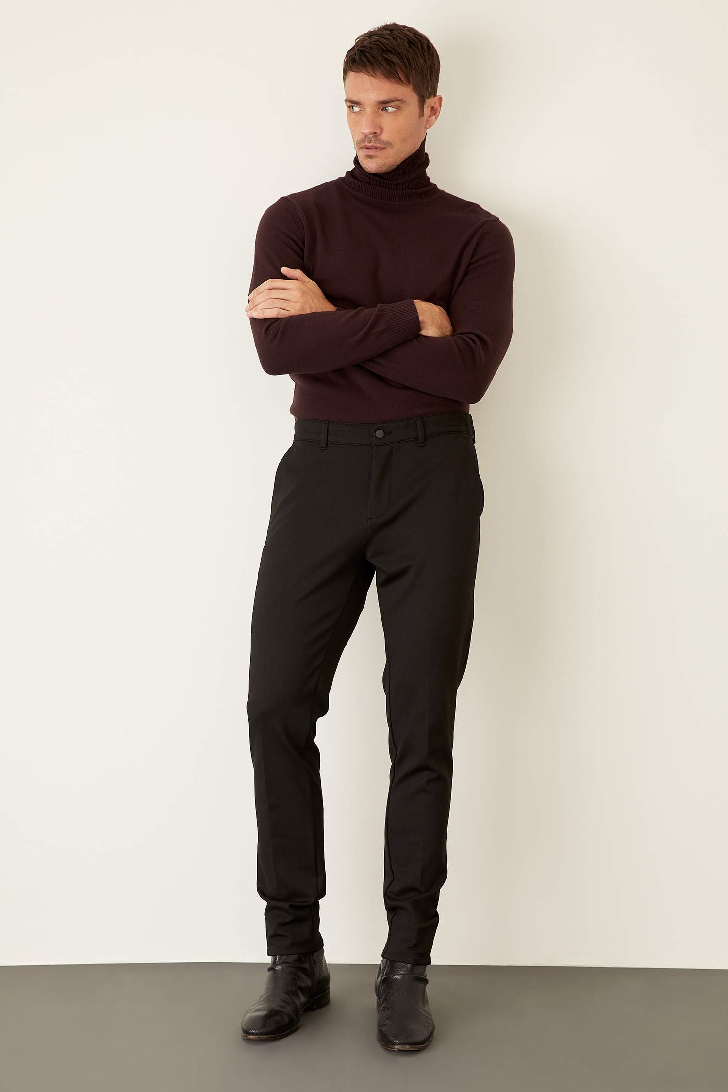 Slim Fit Balıkçı Yaka Triko Kazak