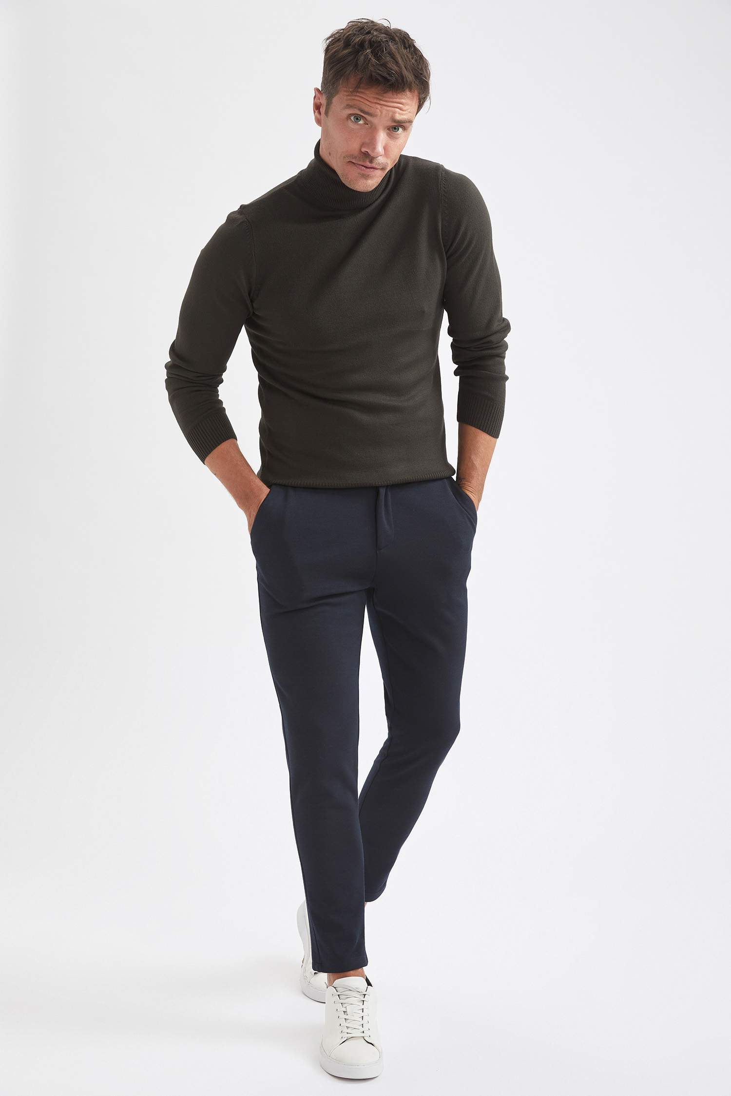Slim Fit Balıkçı Yaka Triko Kazak