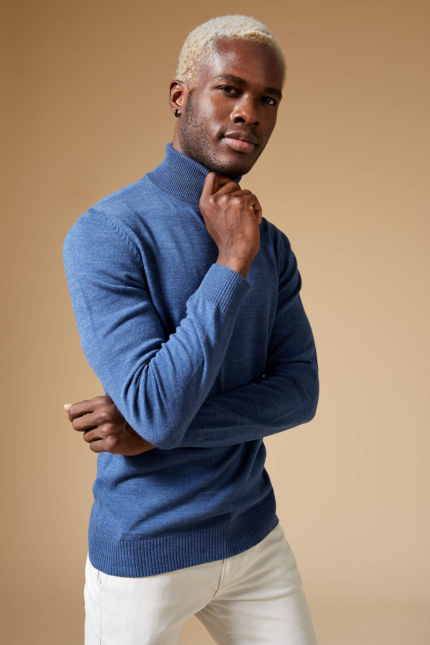 Slim Fit Balıkçı Yaka Triko Kazak