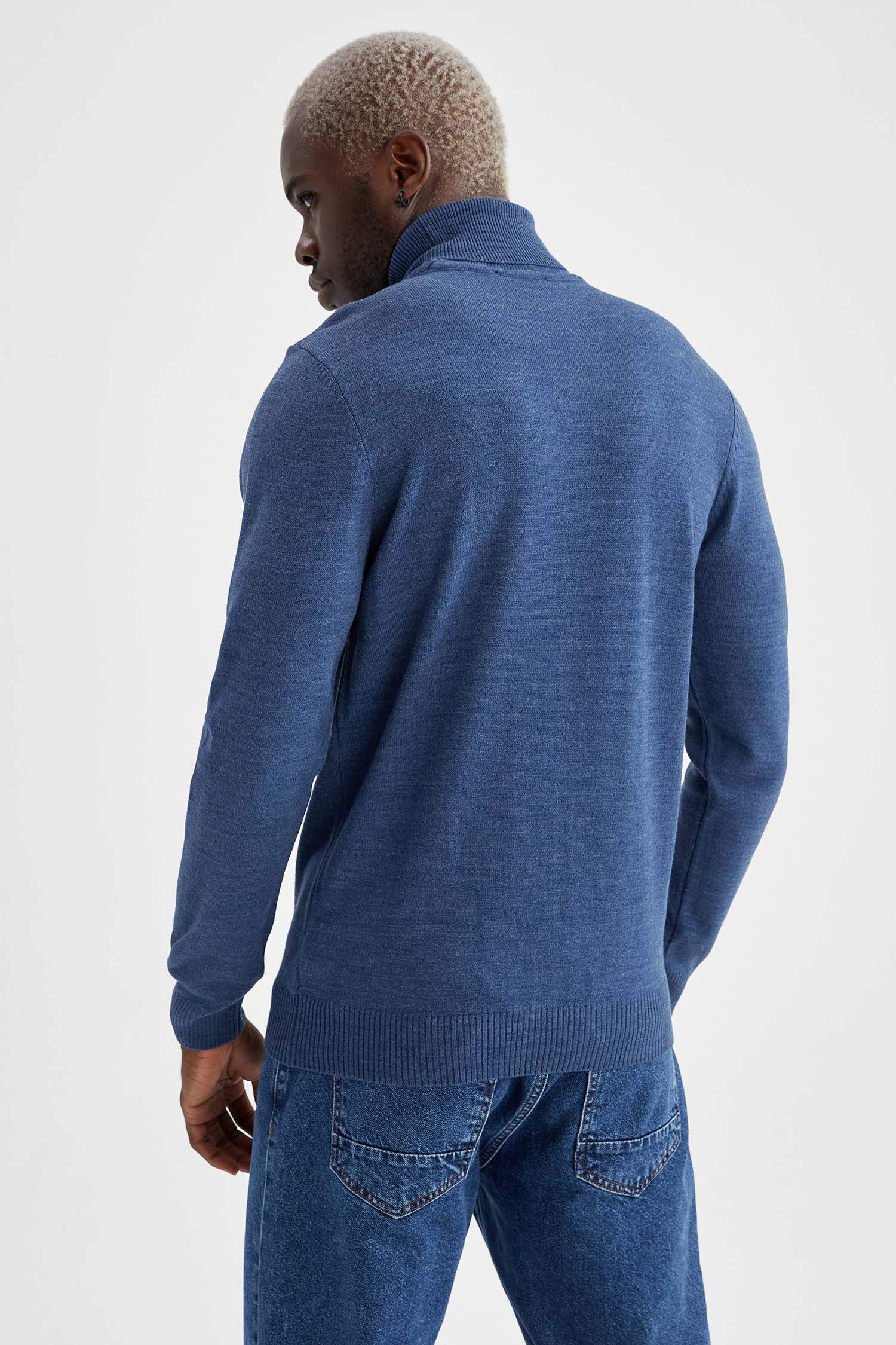 Slim Fit Balıkçı Yaka Triko Kazak