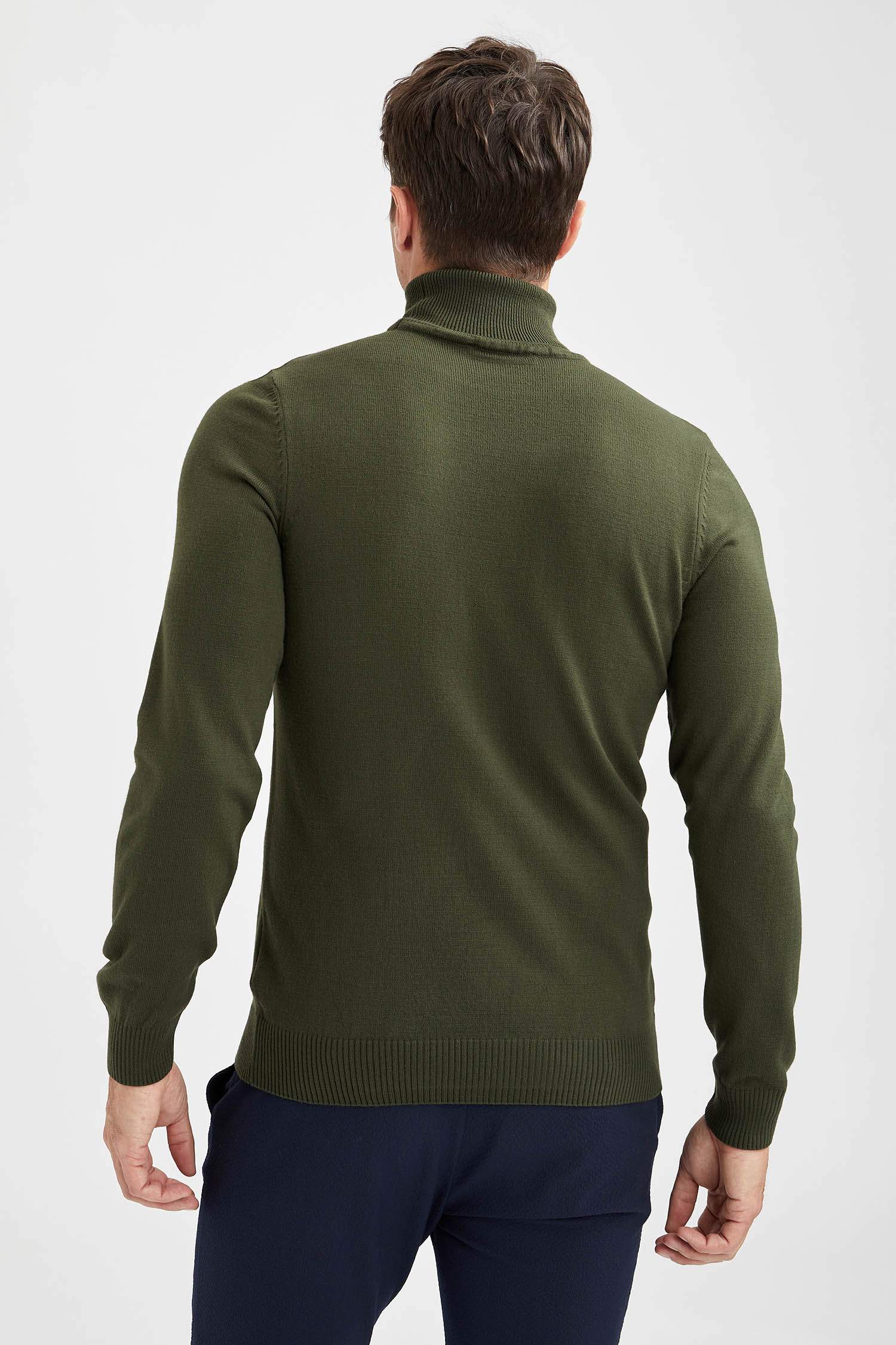 Slim Fit Balıkçı Yaka Triko Kazak
