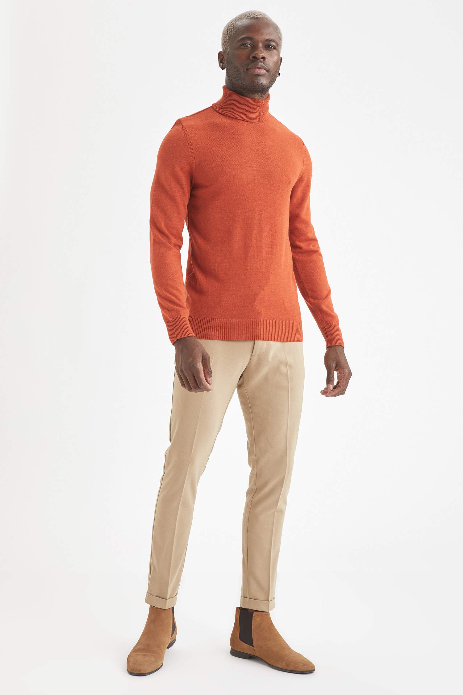 Slim Fit Balıkçı Yaka Triko Kazak