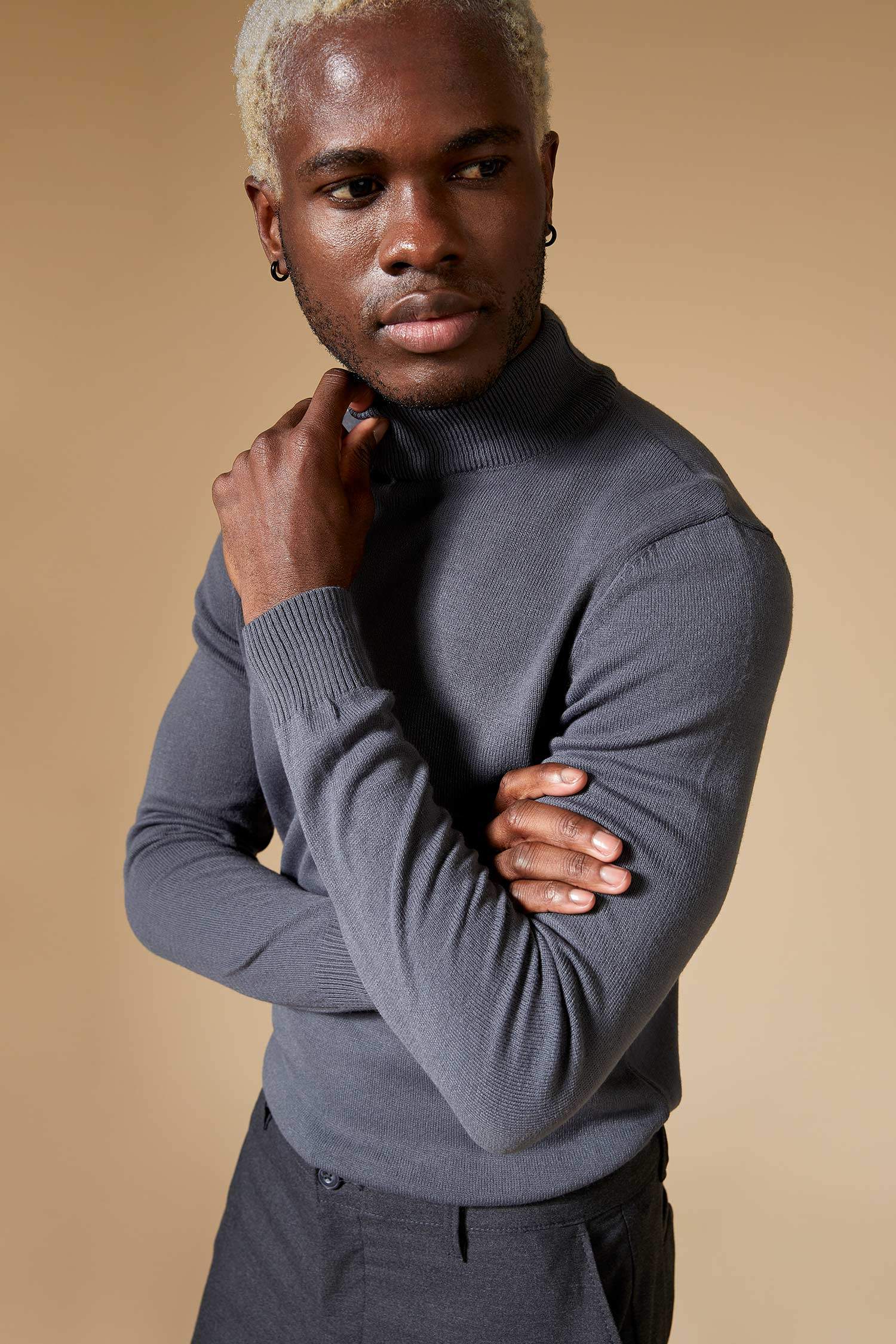 Slim Fit Balıkçı Yaka Triko Kazak