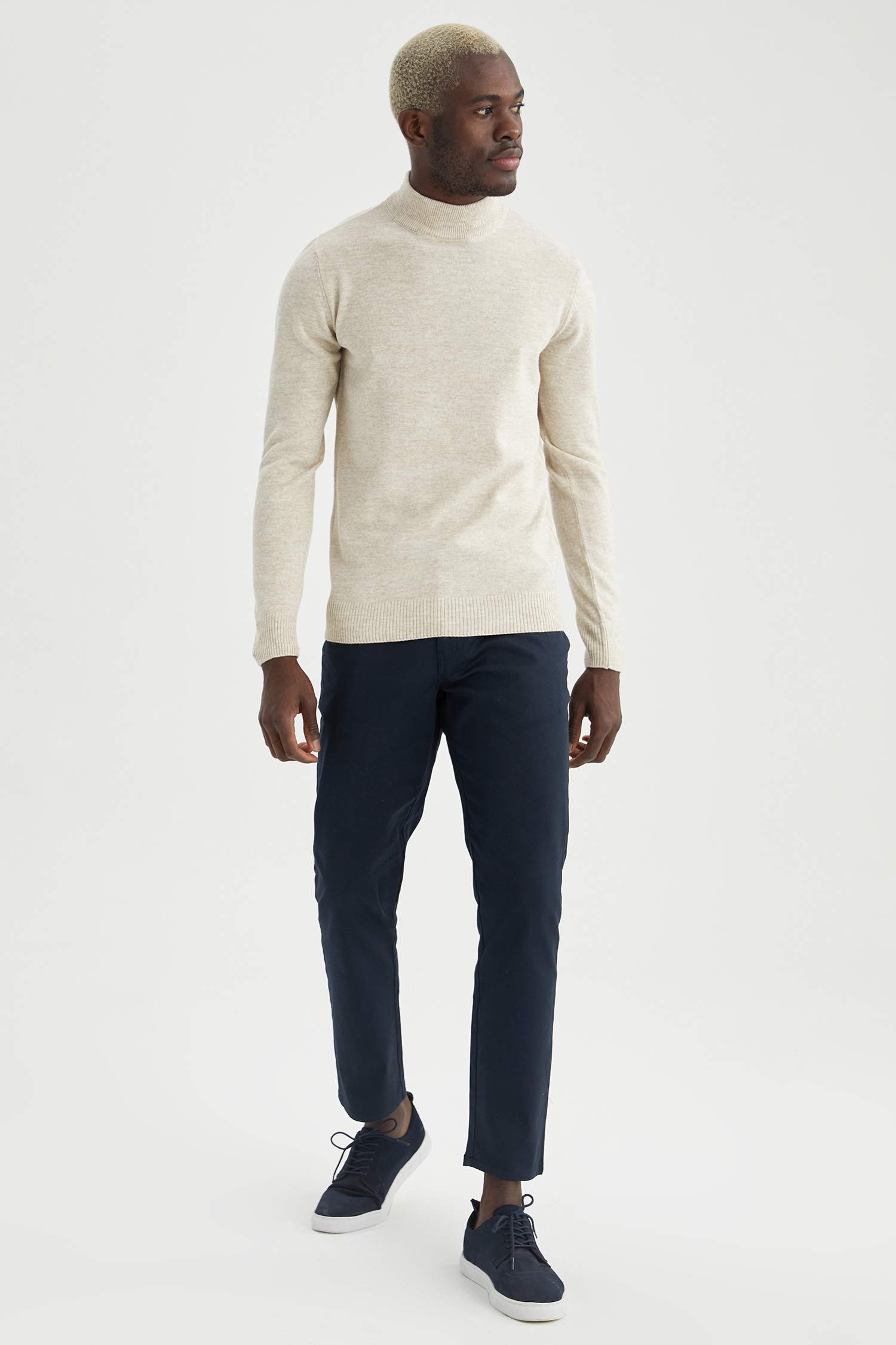 Slim Fit Balıkçı Yaka Triko Kazak