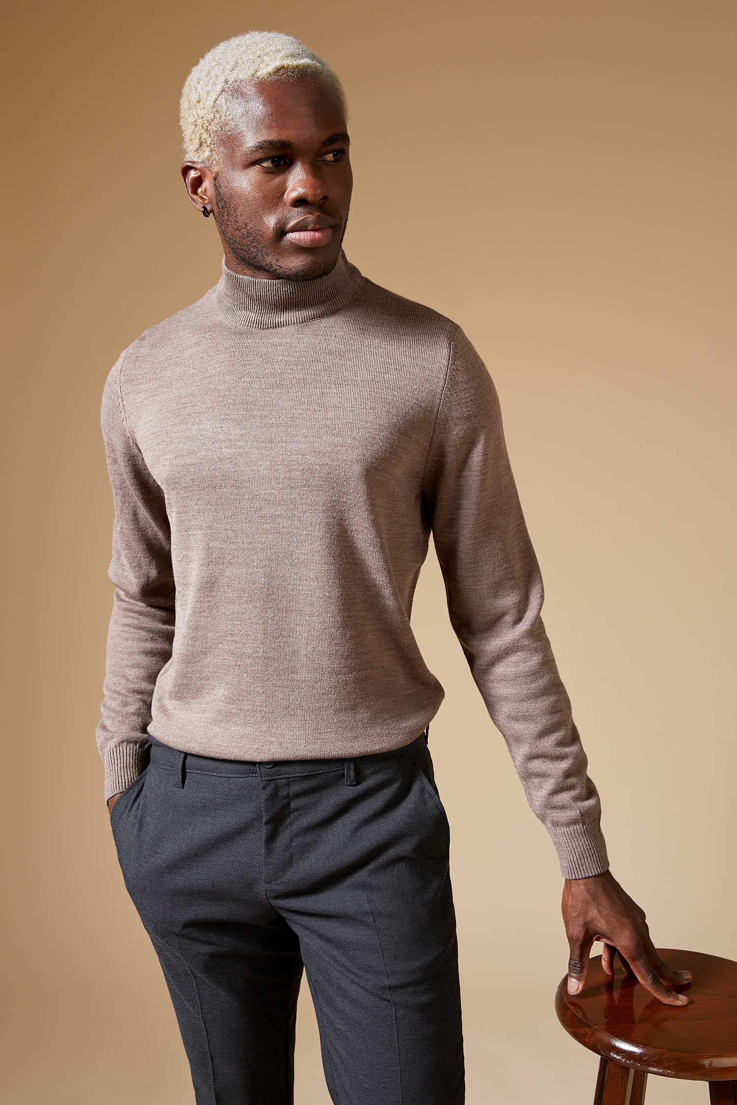 Slim Fit Balıkçı Yaka Triko Kazak