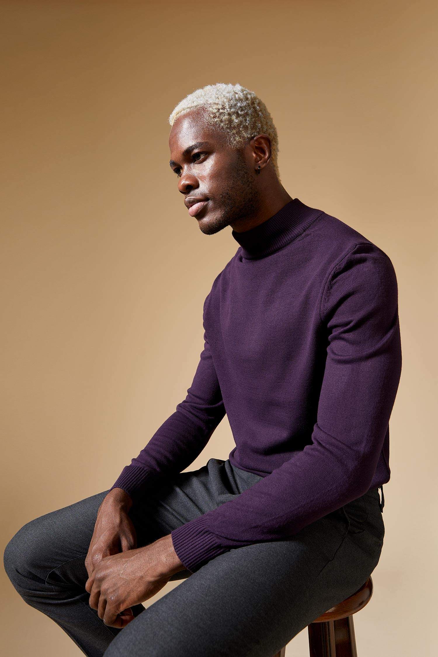 Slim Fit Balıkçı Yaka Triko Kazak