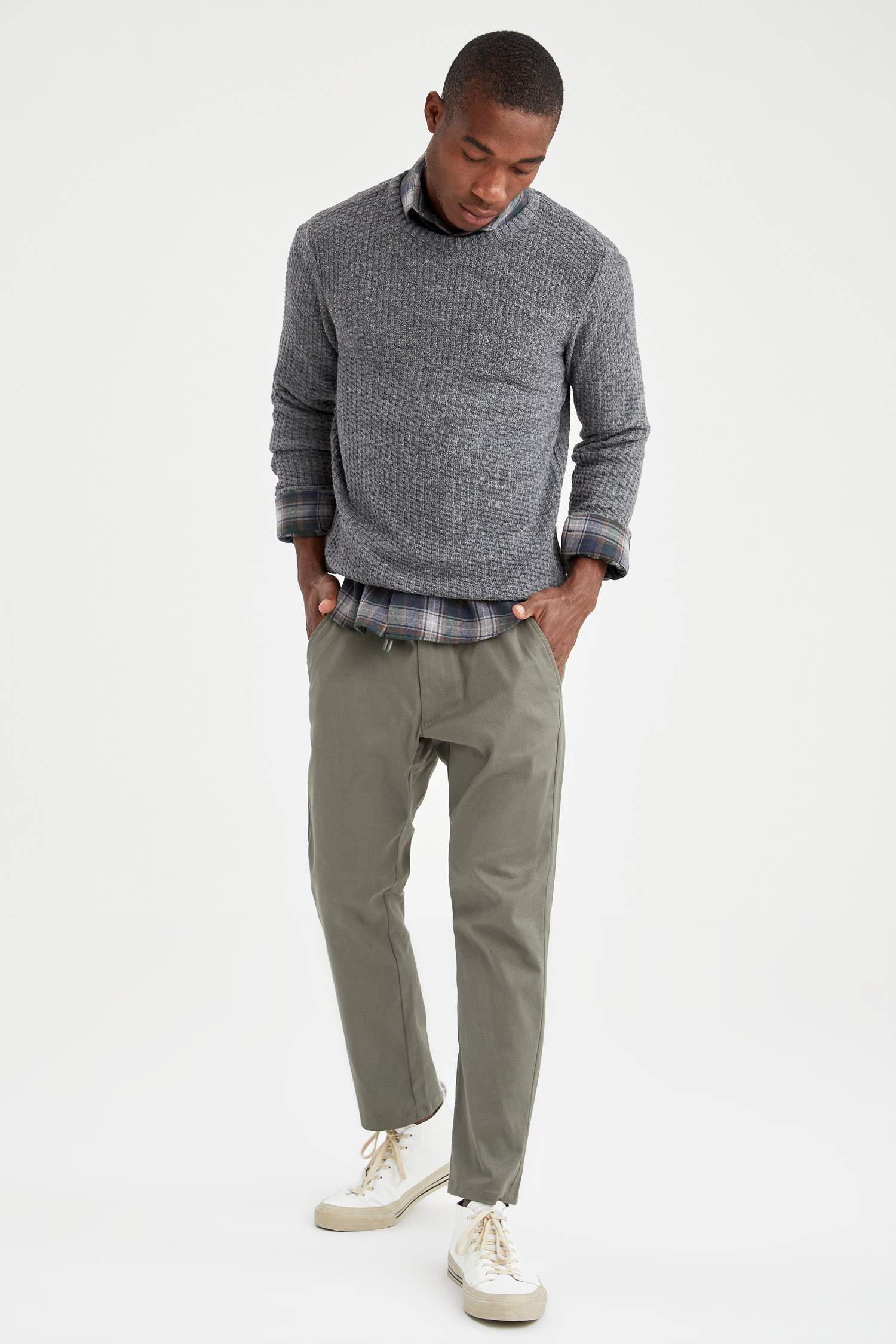Slim Fit Bisiklet Yaka Triko Kazak