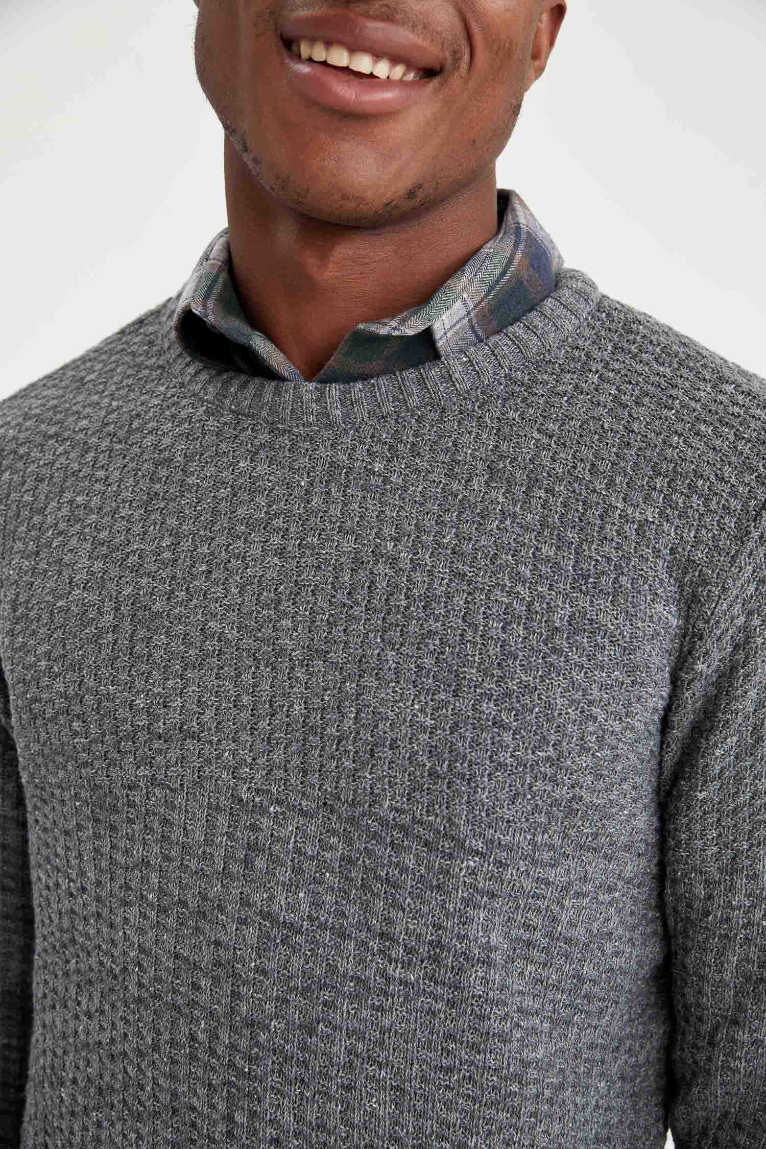 Slim Fit Bisiklet Yaka Triko Kazak