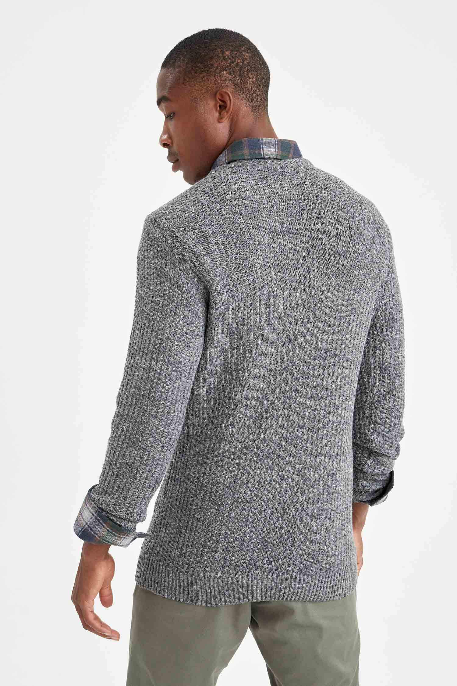 Slim Fit Bisiklet Yaka Triko Kazak