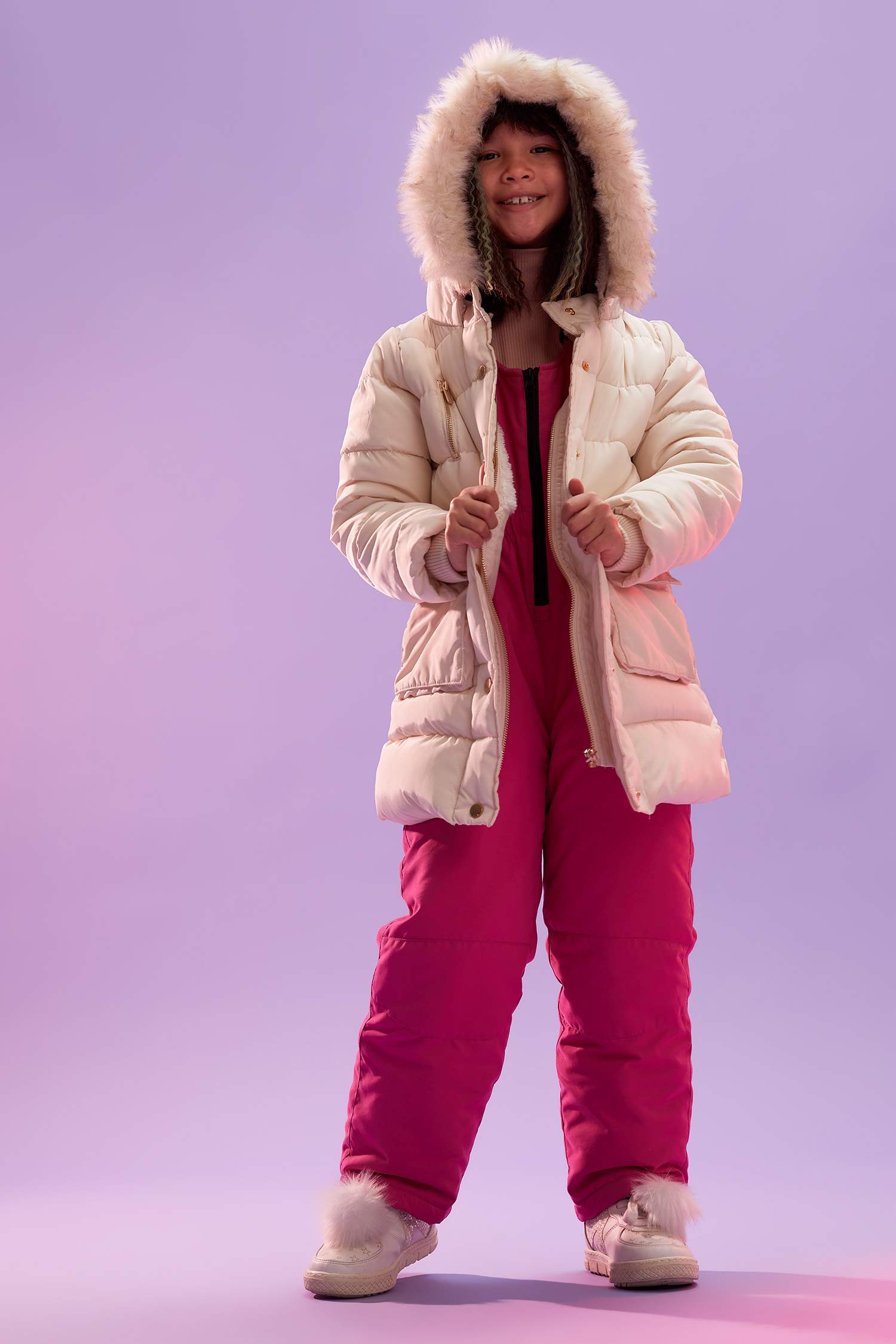 Kız Çocuk Kapüşonlu Parka