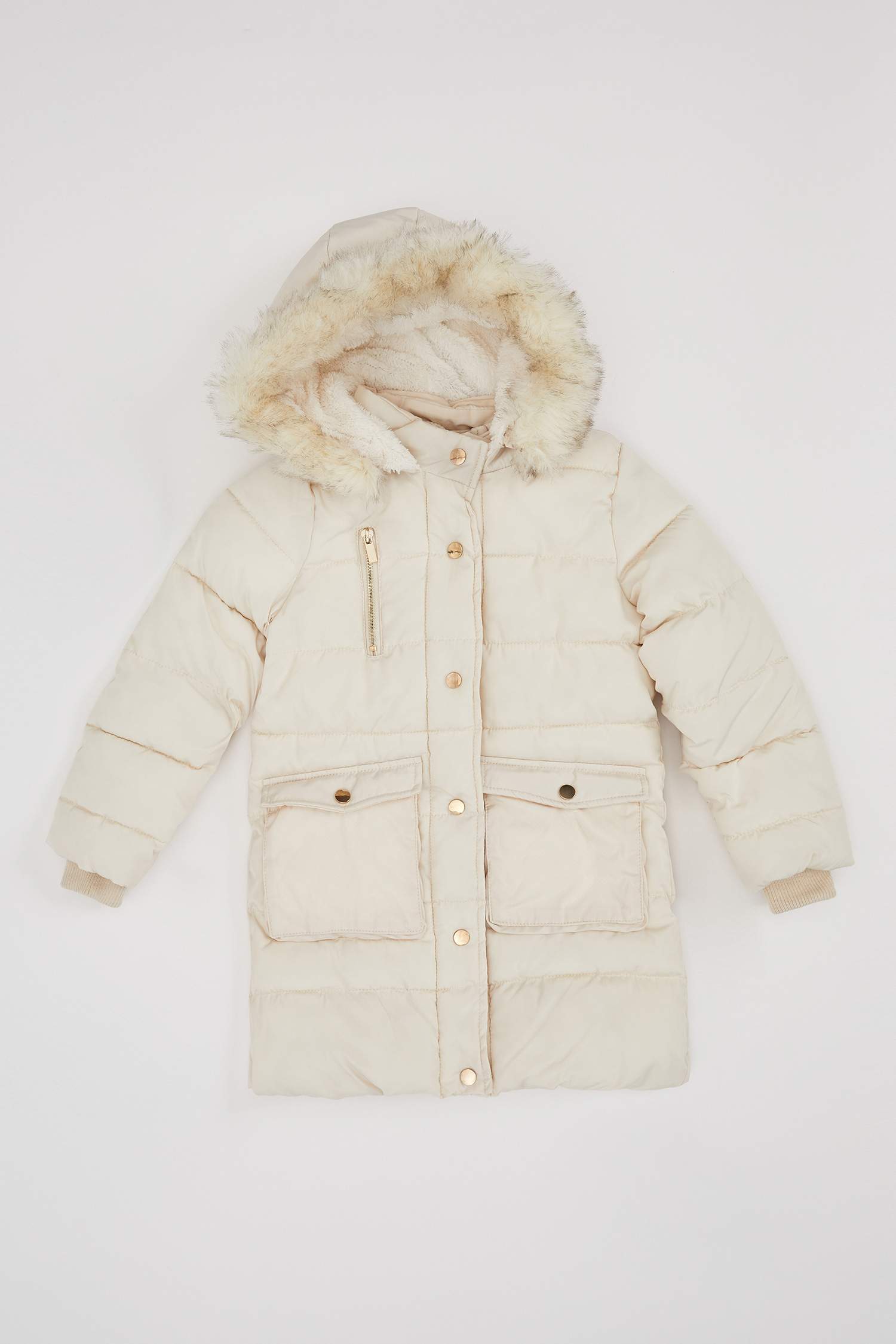 Kız Çocuk Kapüşonlu Parka