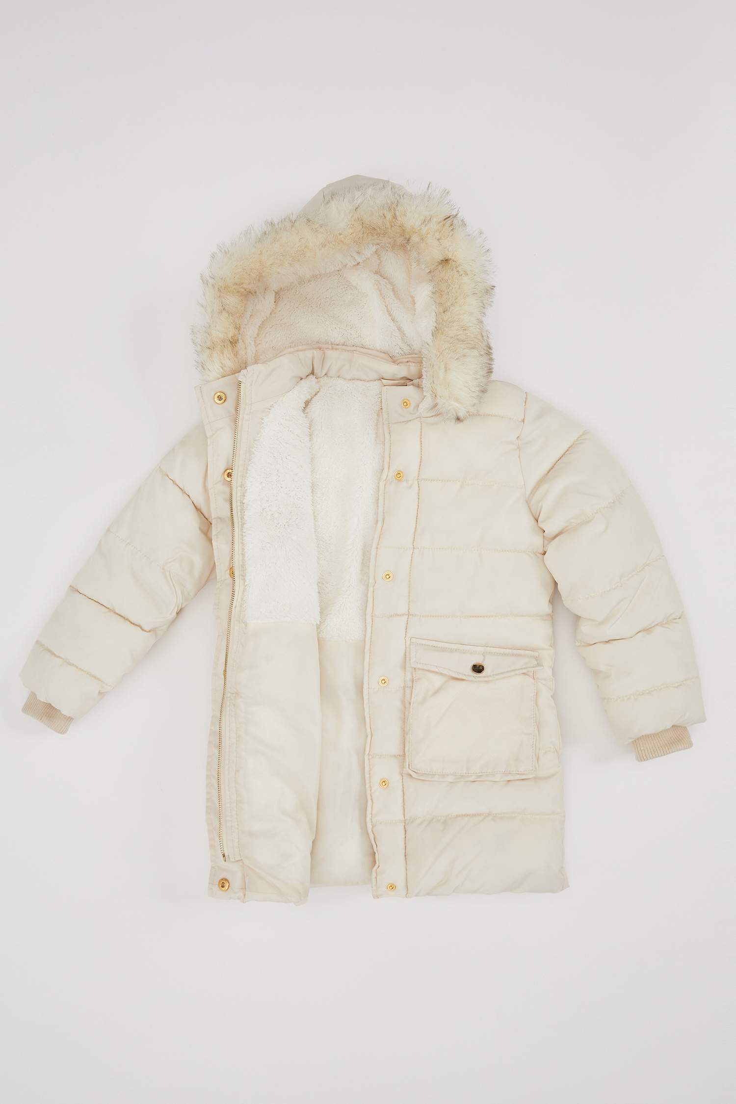 Kız Çocuk Kapüşonlu Parka