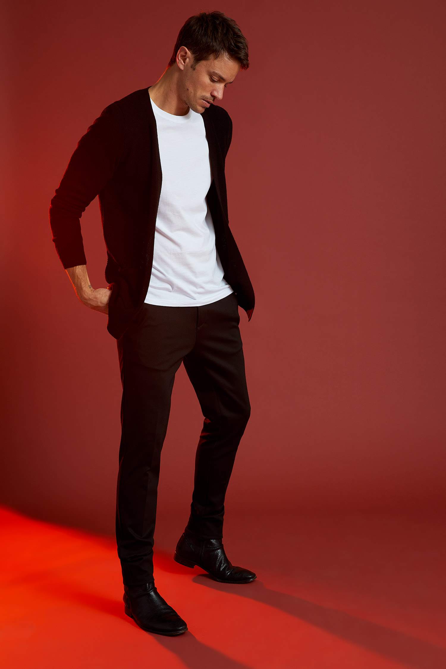 Slim Fit Şal Yaka Triko Hırka