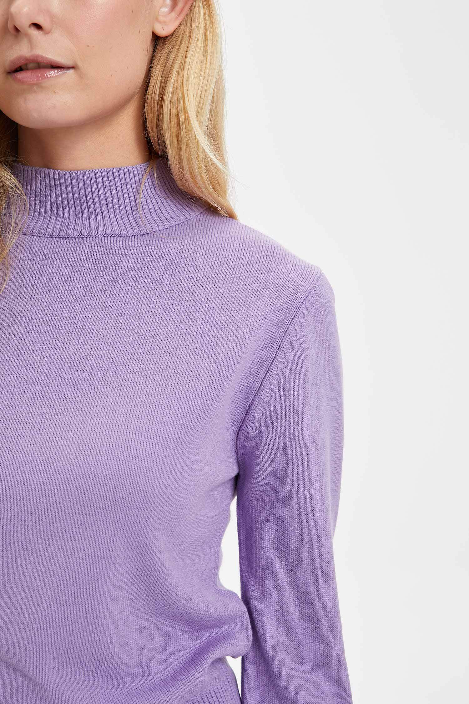 Basic Yarım Balıkçı Yaka Kaşmir Dokulu Slim Fit Triko Kazak