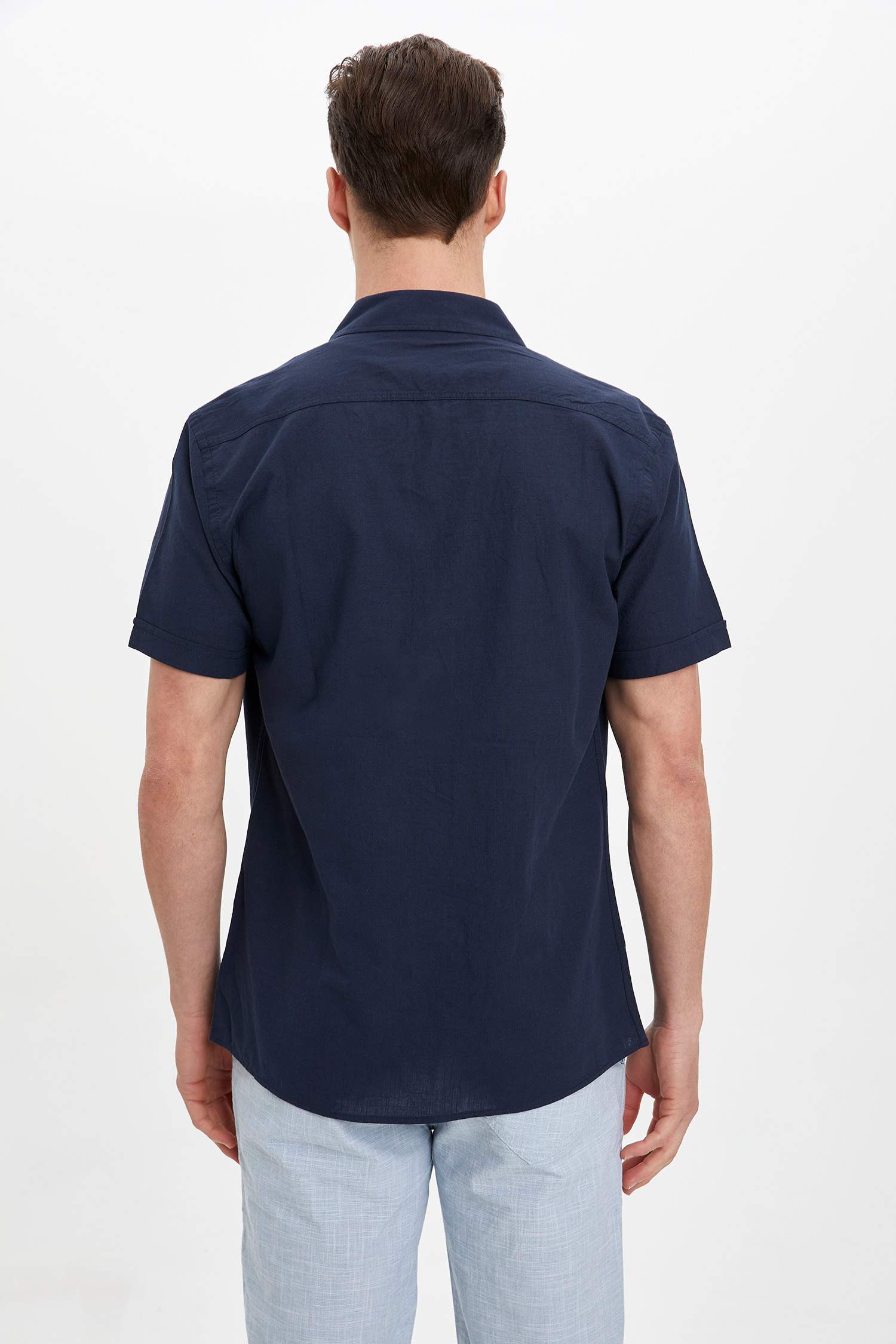 Slim Fit Basic Kısa Kollu Gömlek