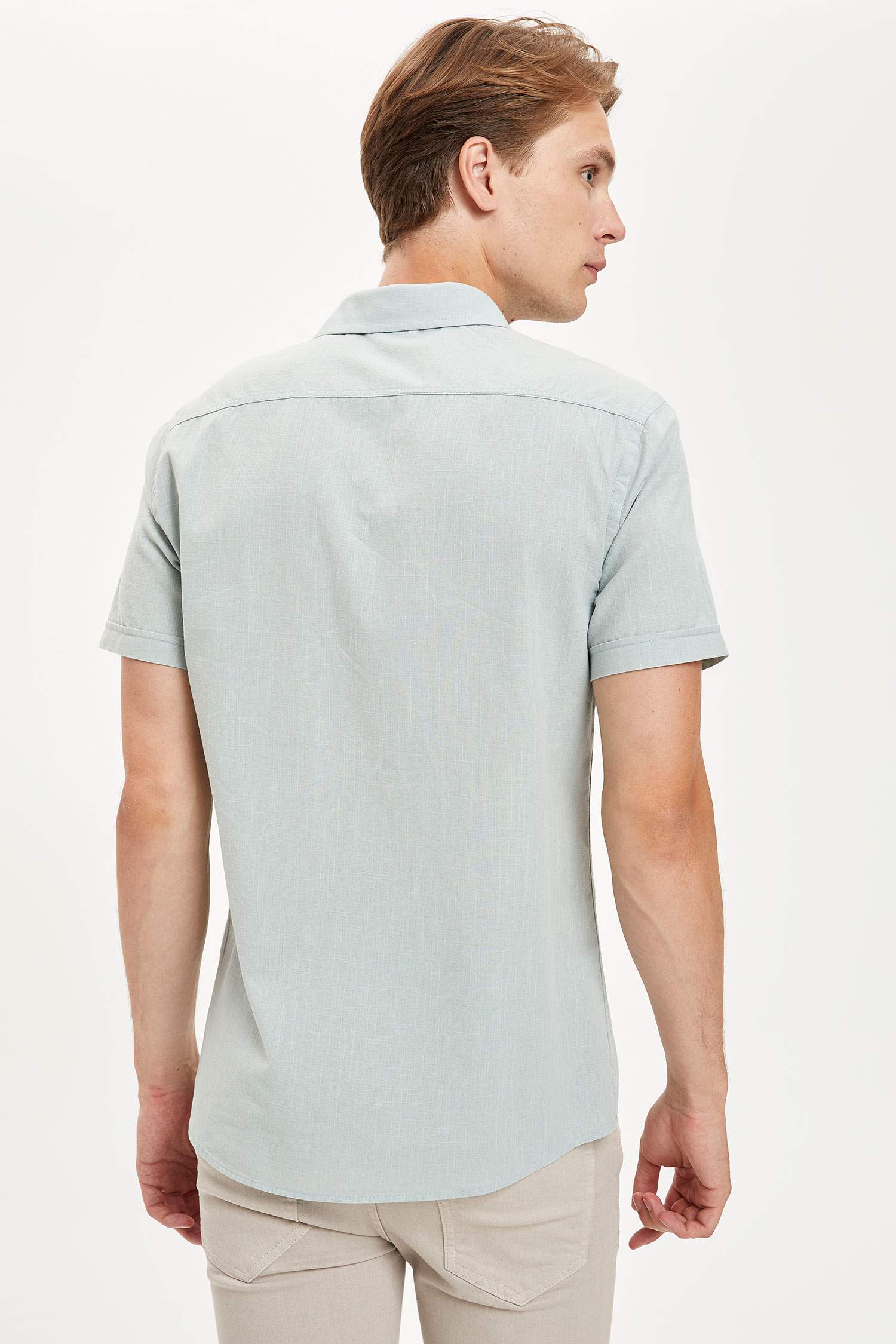 Slim Fit Basic Kısa Kollu Gömlek