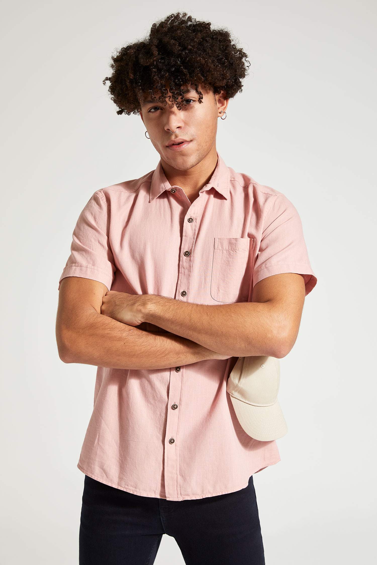 Slim Fit Basic Kısa Kollu Gömlek