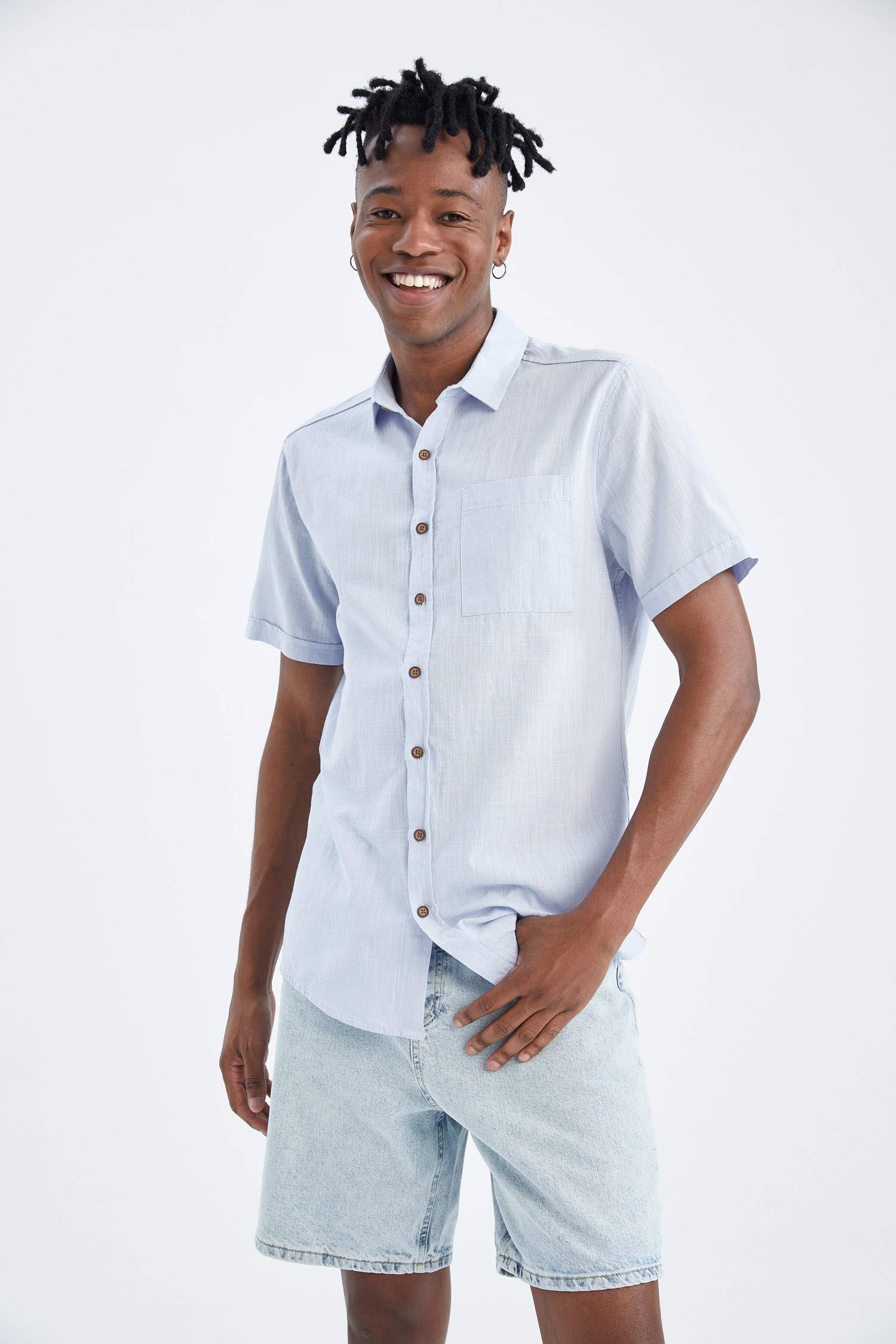 Slim Fit Basic Kısa Kollu Gömlek