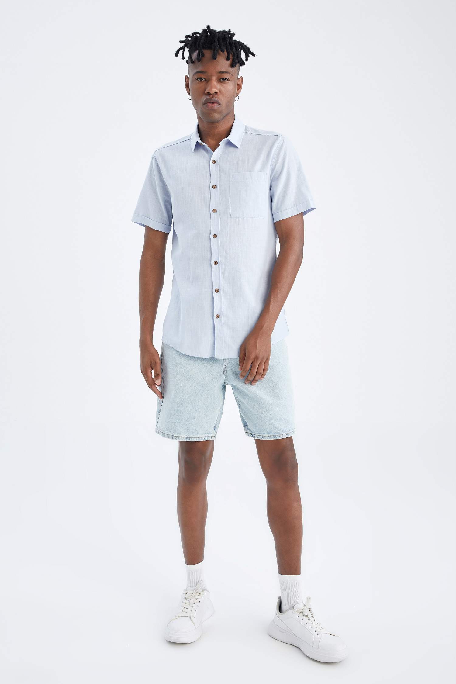 Slim Fit Basic Kısa Kollu Gömlek