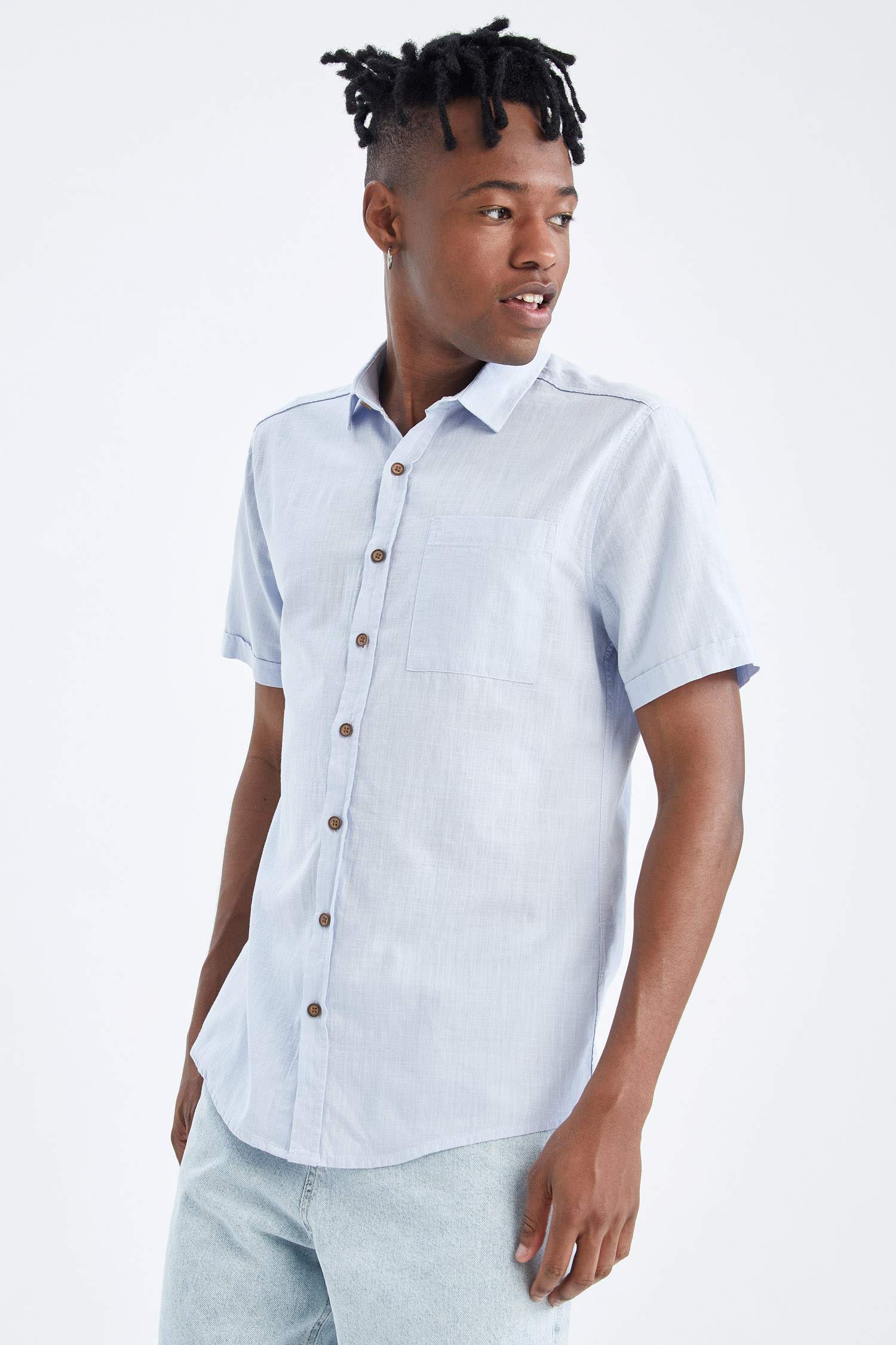 Slim Fit Basic Kısa Kollu Gömlek
