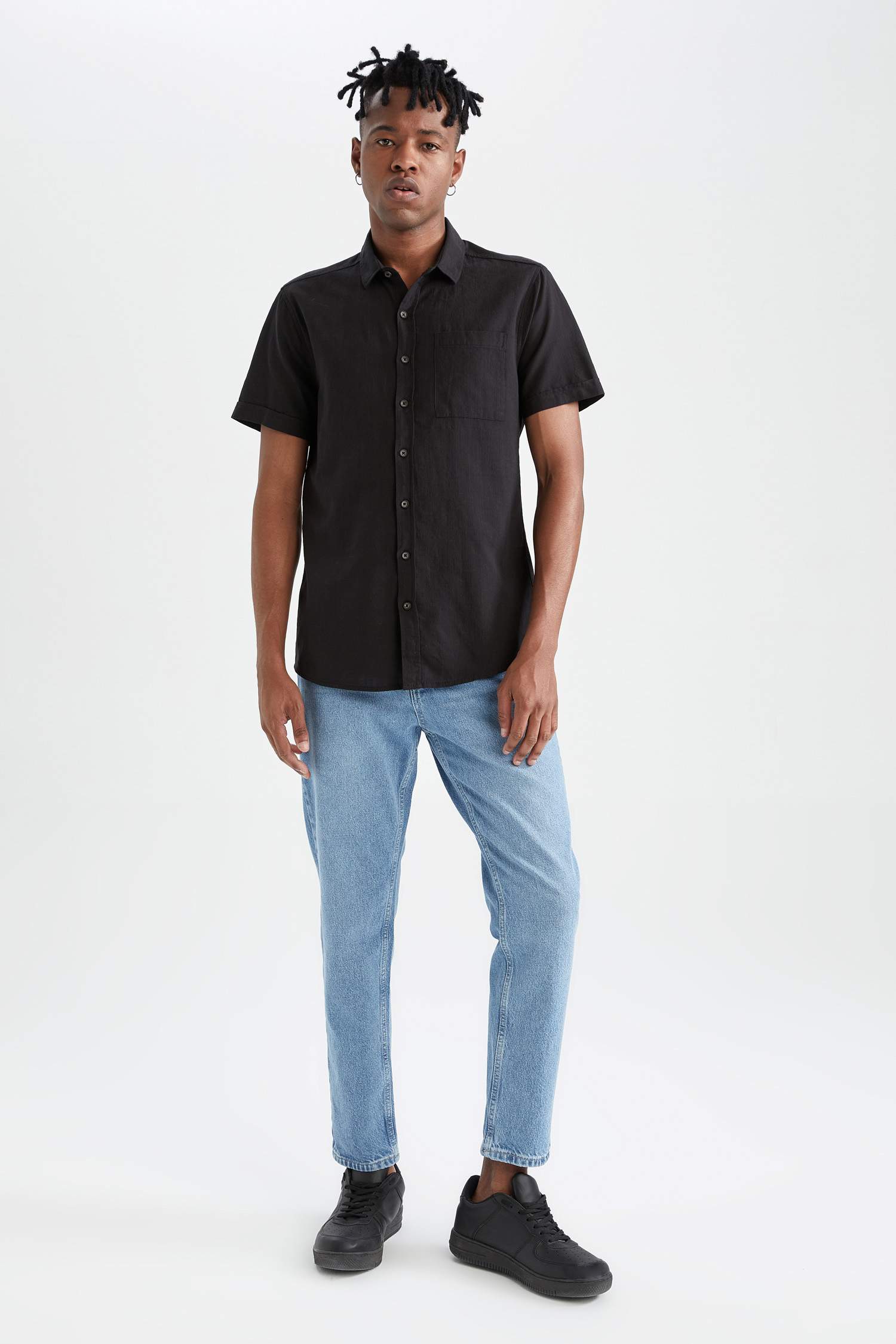 Slim Fit Basic Kısa Kollu Gömlek
