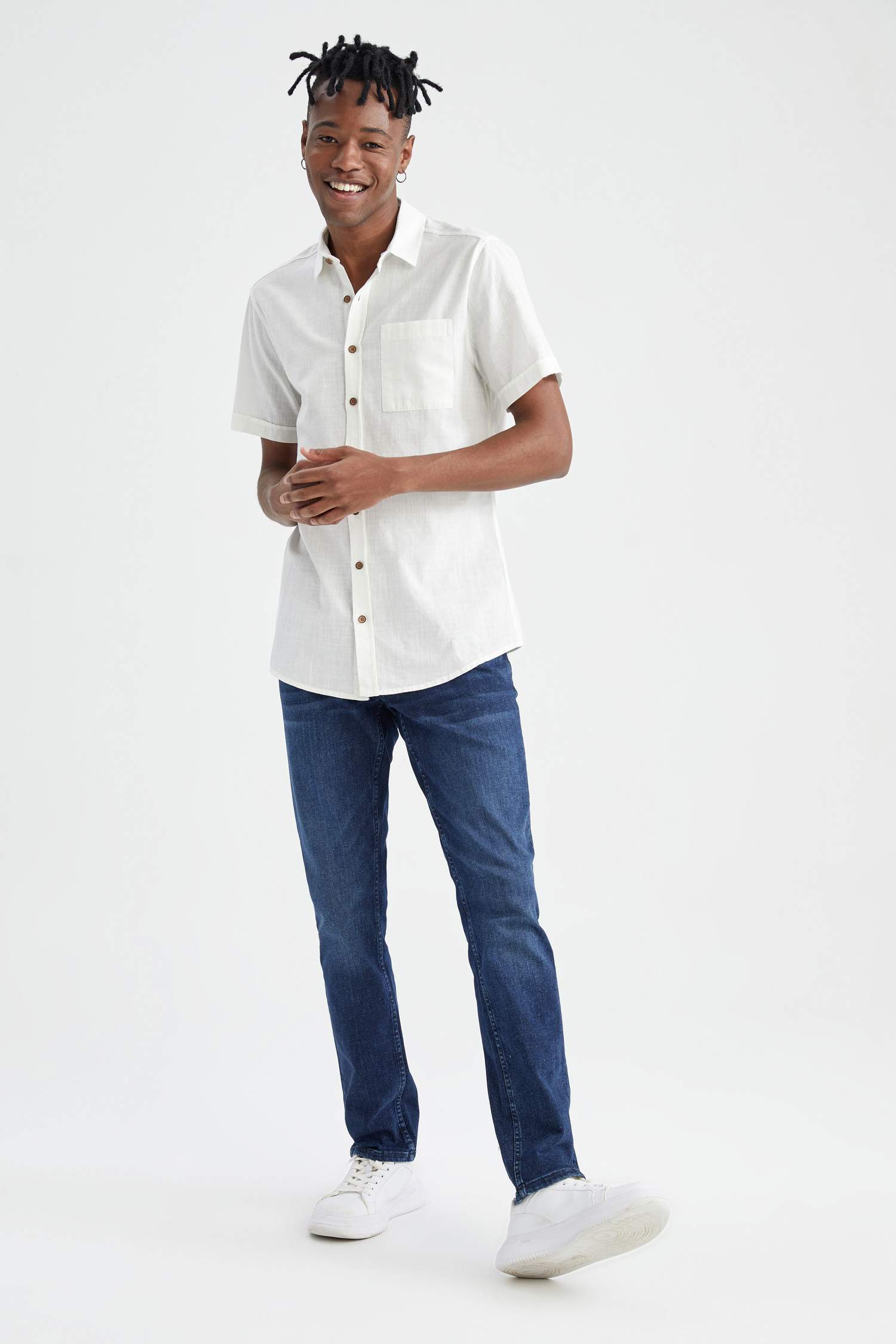 Slim Fit Basic Kısa Kollu Gömlek